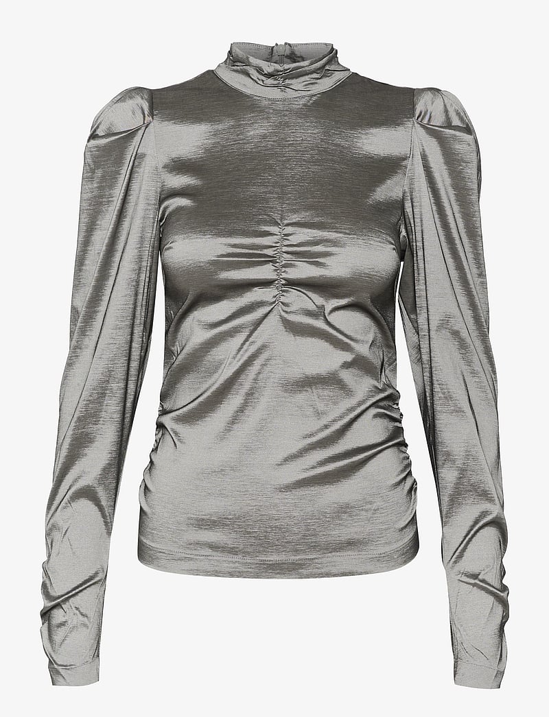 Gestuz - YesicaGZ blouse - langärmlige blusen - black silver metallic - 1