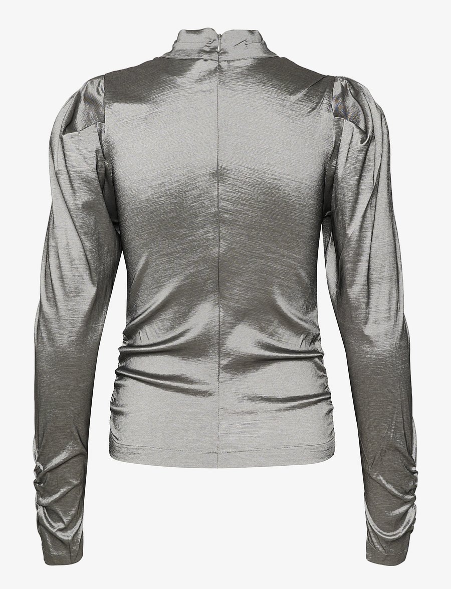 Gestuz - YesicaGZ blouse - langärmelige blusen - black silver metallic - 2