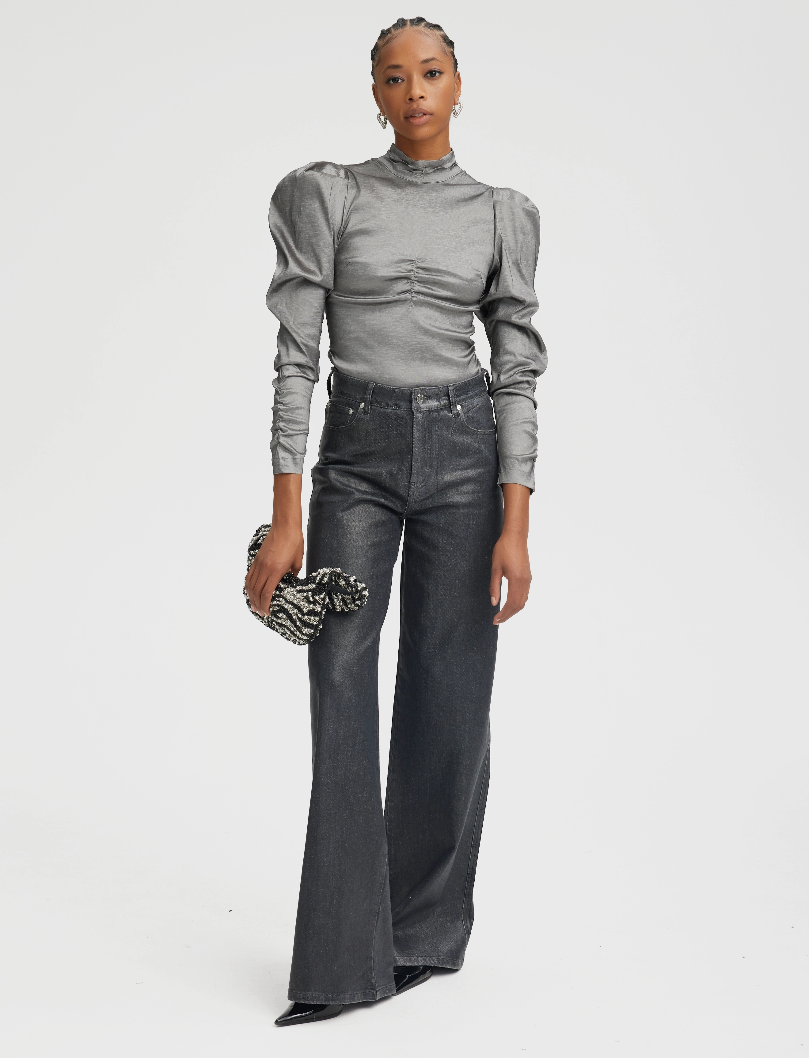 Gestuz - YesicaGZ blouse - bluzki z długimi rękawami - black silver metallic - 3