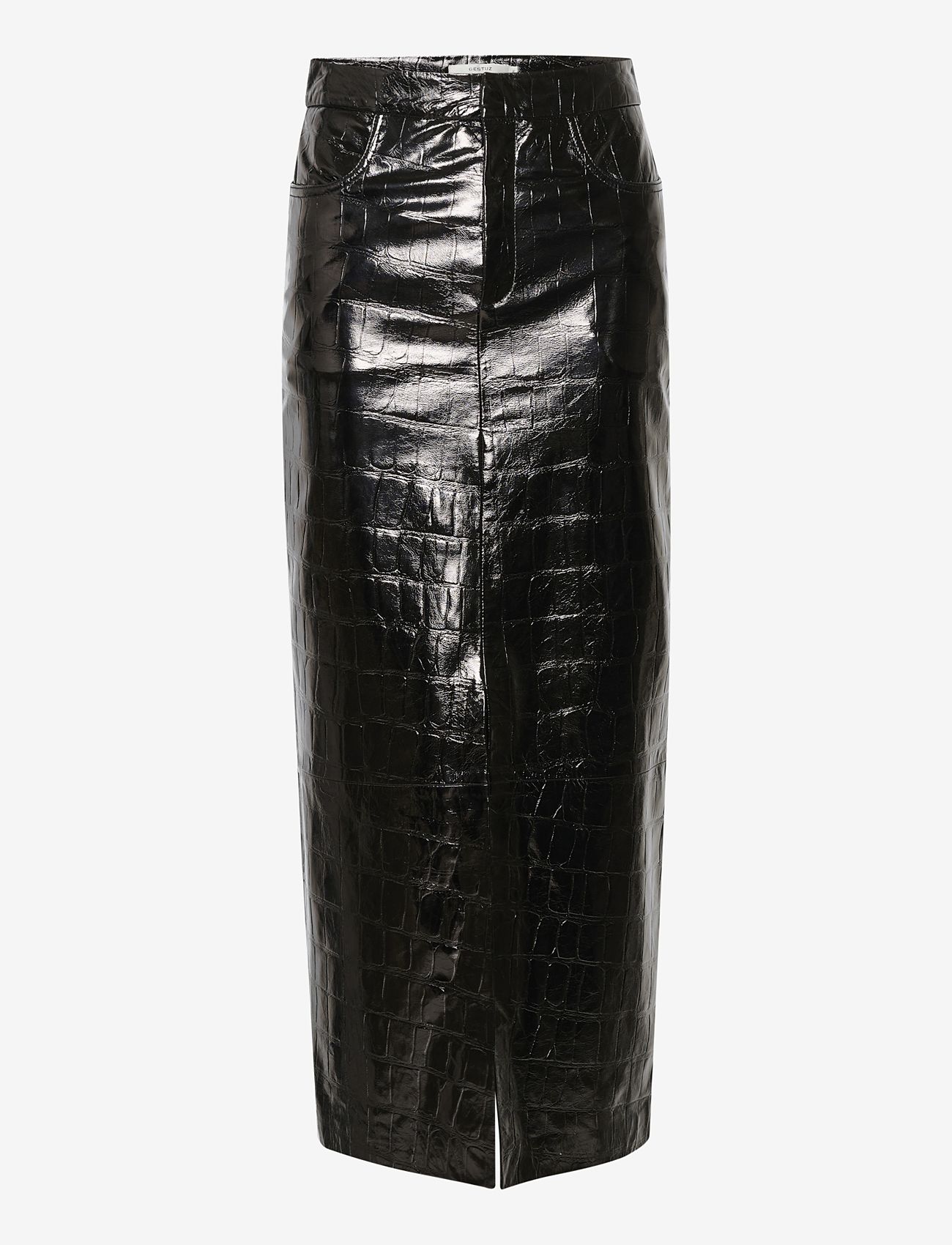 Gestuz - AnafeeGZ HW long skirt - nederdele i læder - black - 0