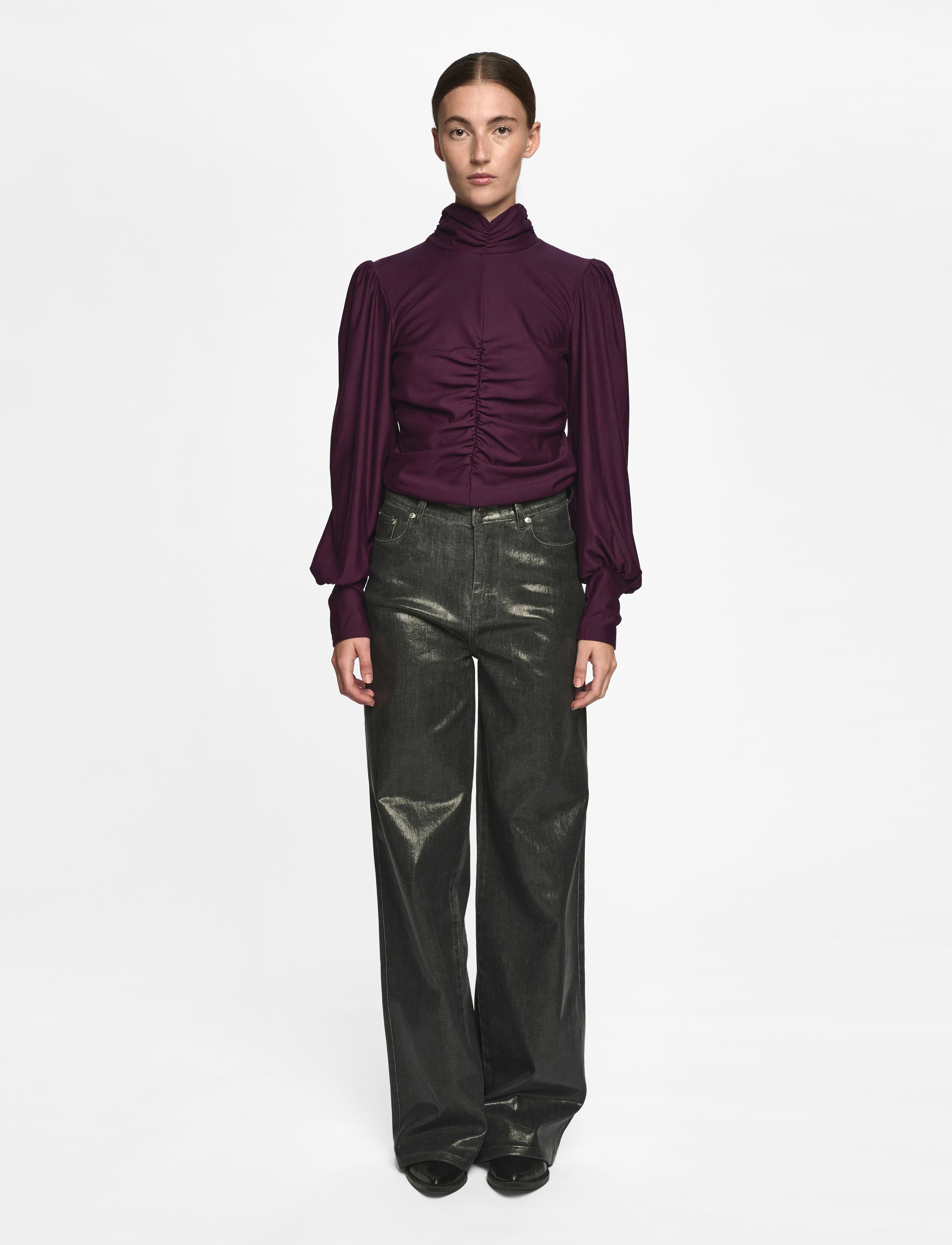 Gestuz - RifaGZ ls cuff blouse - blackberry wine - 3