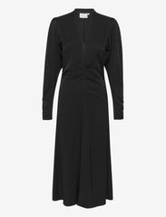 BrinaGZ midi V-neck dress - BLACK