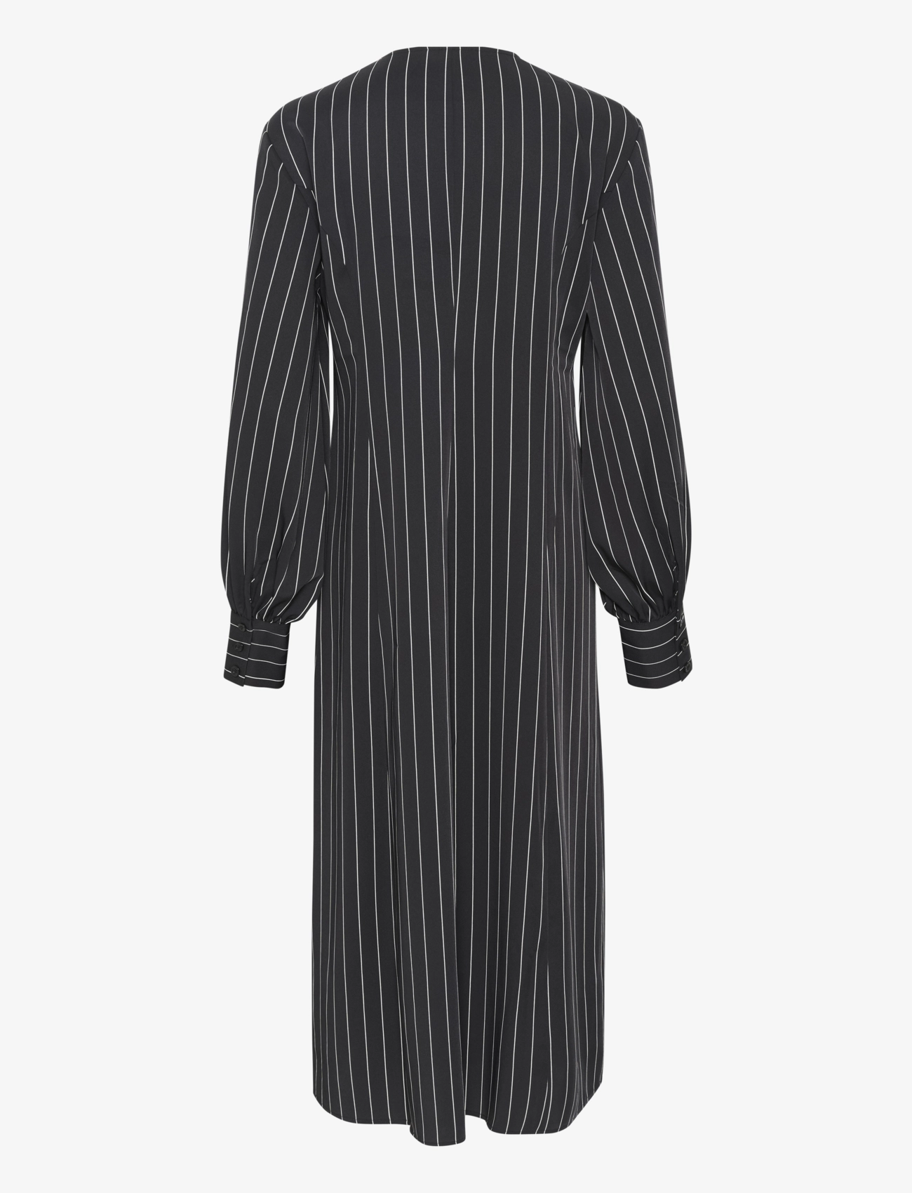 Gestuz - Fryla P V-neck midi dress - midi kjoler - black pinstripe - 2