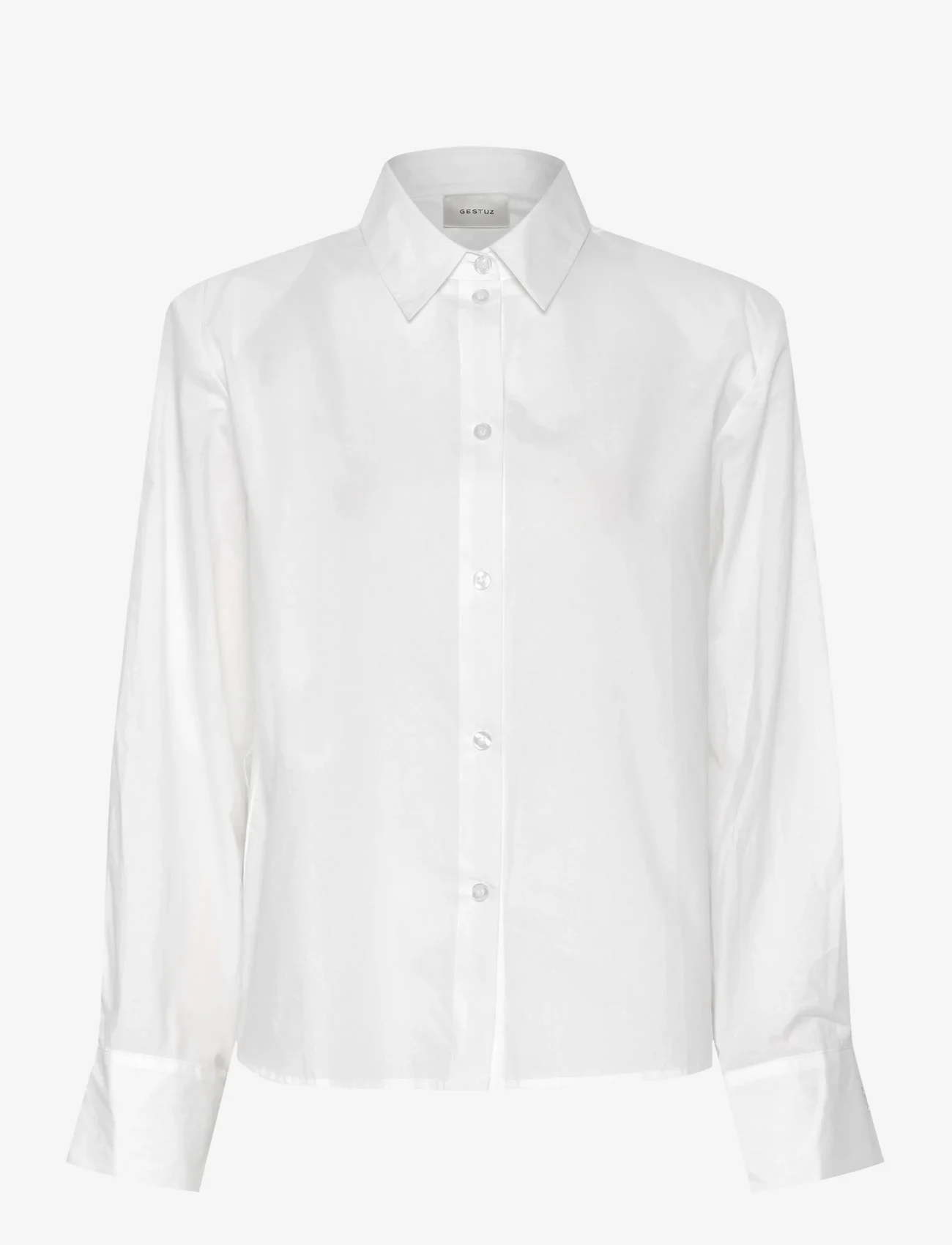 Gestuz - CymaGZ LS shirt - långärmade skjortor - bright white - 0