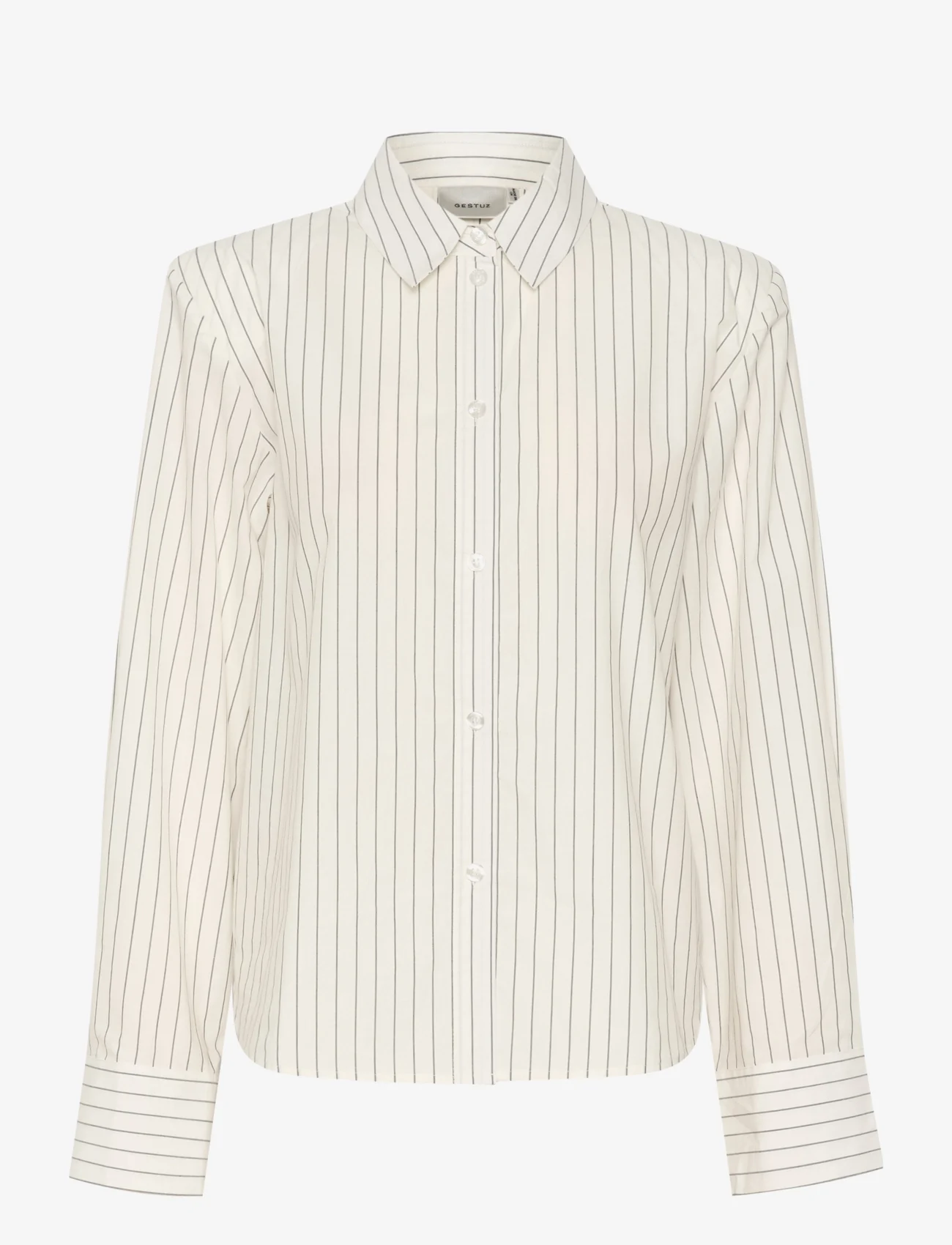 Gestuz - CymaGZ LS shirt - langærmede skjorter - white pinstripe - 1