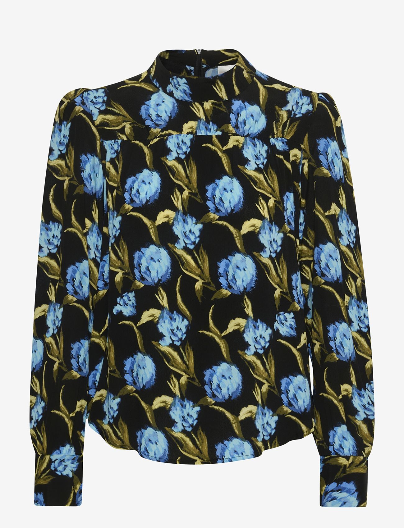 Gestuz - PiaGZ P blouse - langärmlige blusen - flower army blue - 0