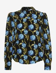 PiaGZ P blouse - FLOWER ARMY BLUE