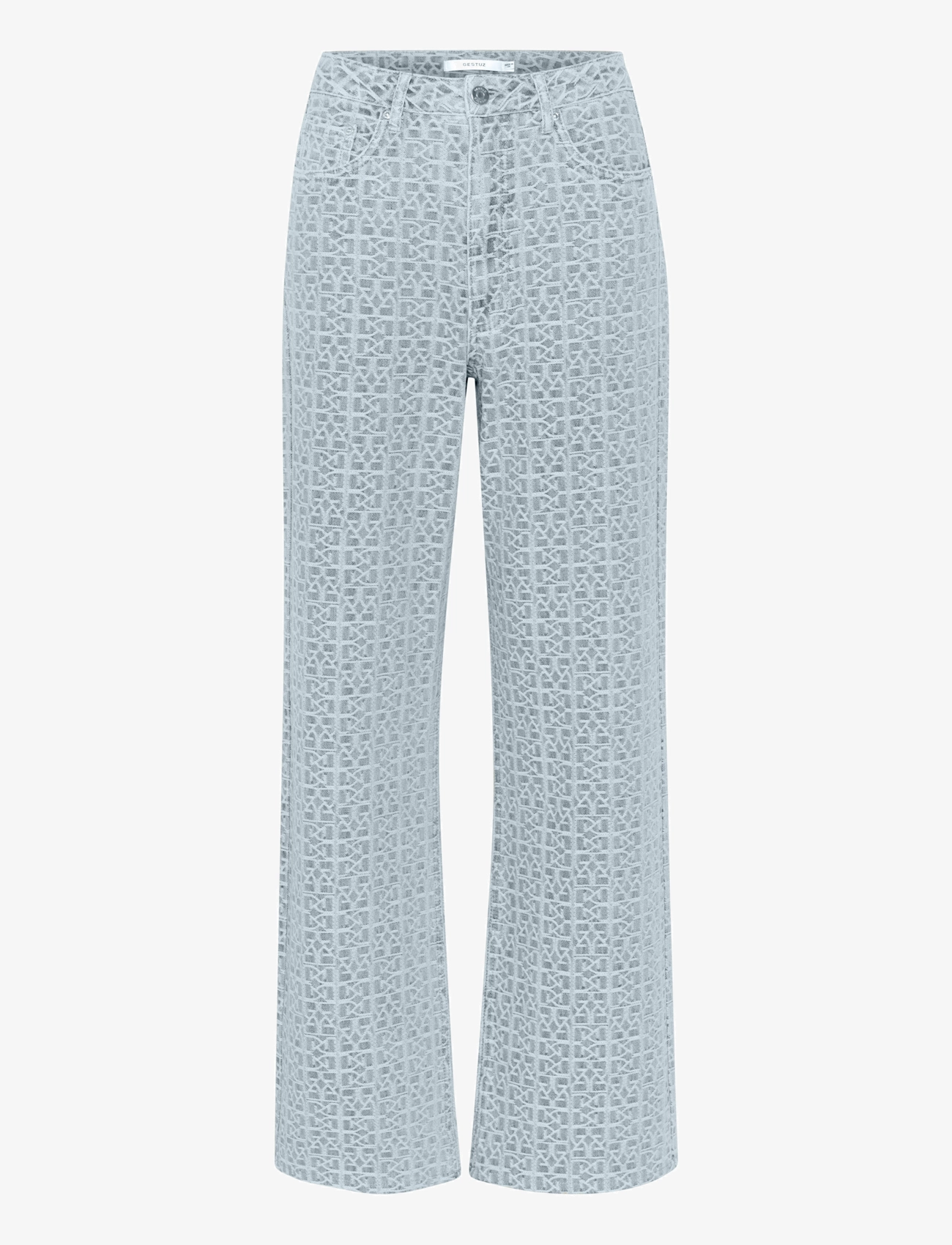 Gestuz - NilaGZ MW wide jeans - iceblue logo - 1
