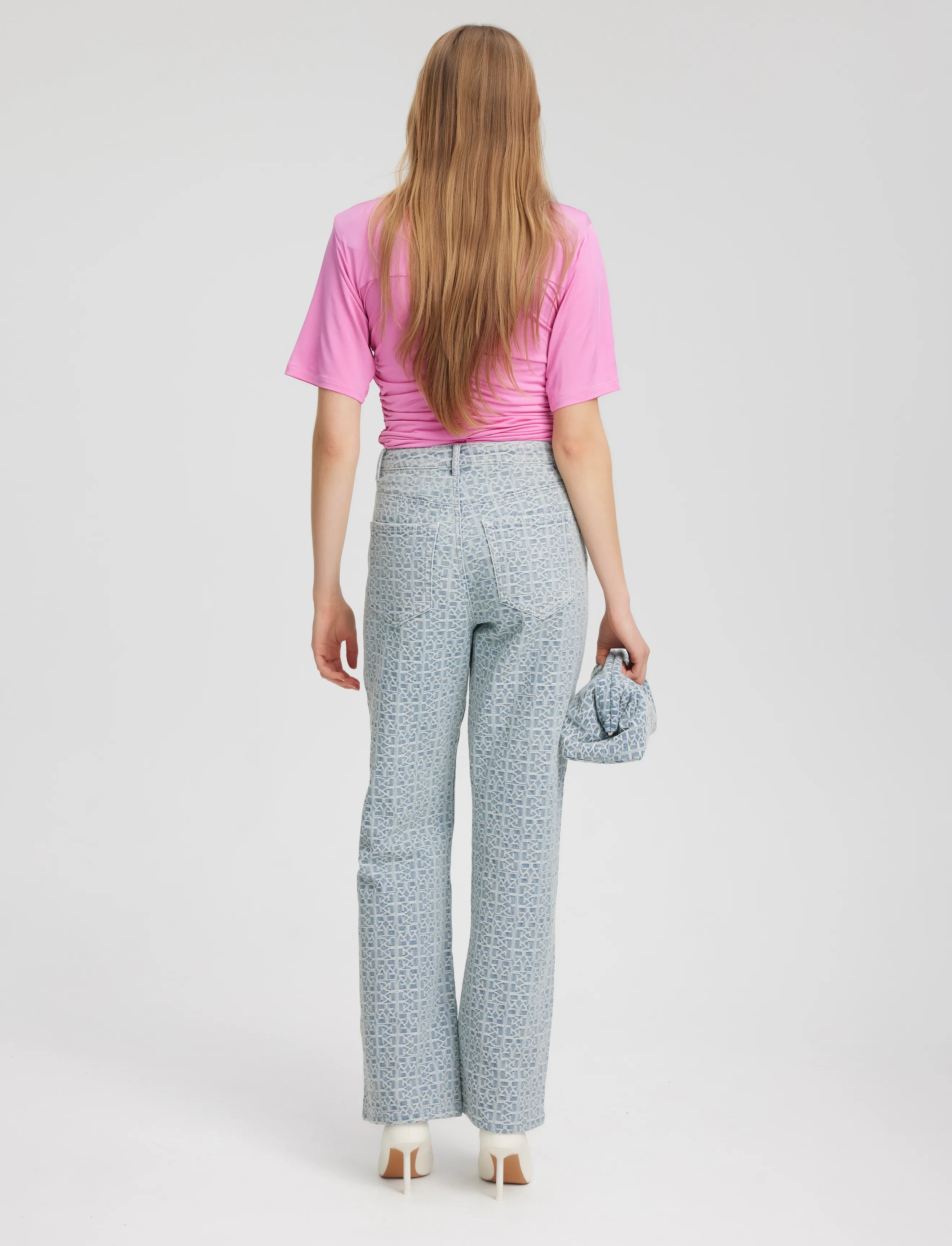 Gestuz - NilaGZ MW wide jeans - iceblue logo - 4