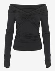 Gestuz - InaraGZ ls knot blouse - palaidinės ilgomis rankovėmis - black - 0