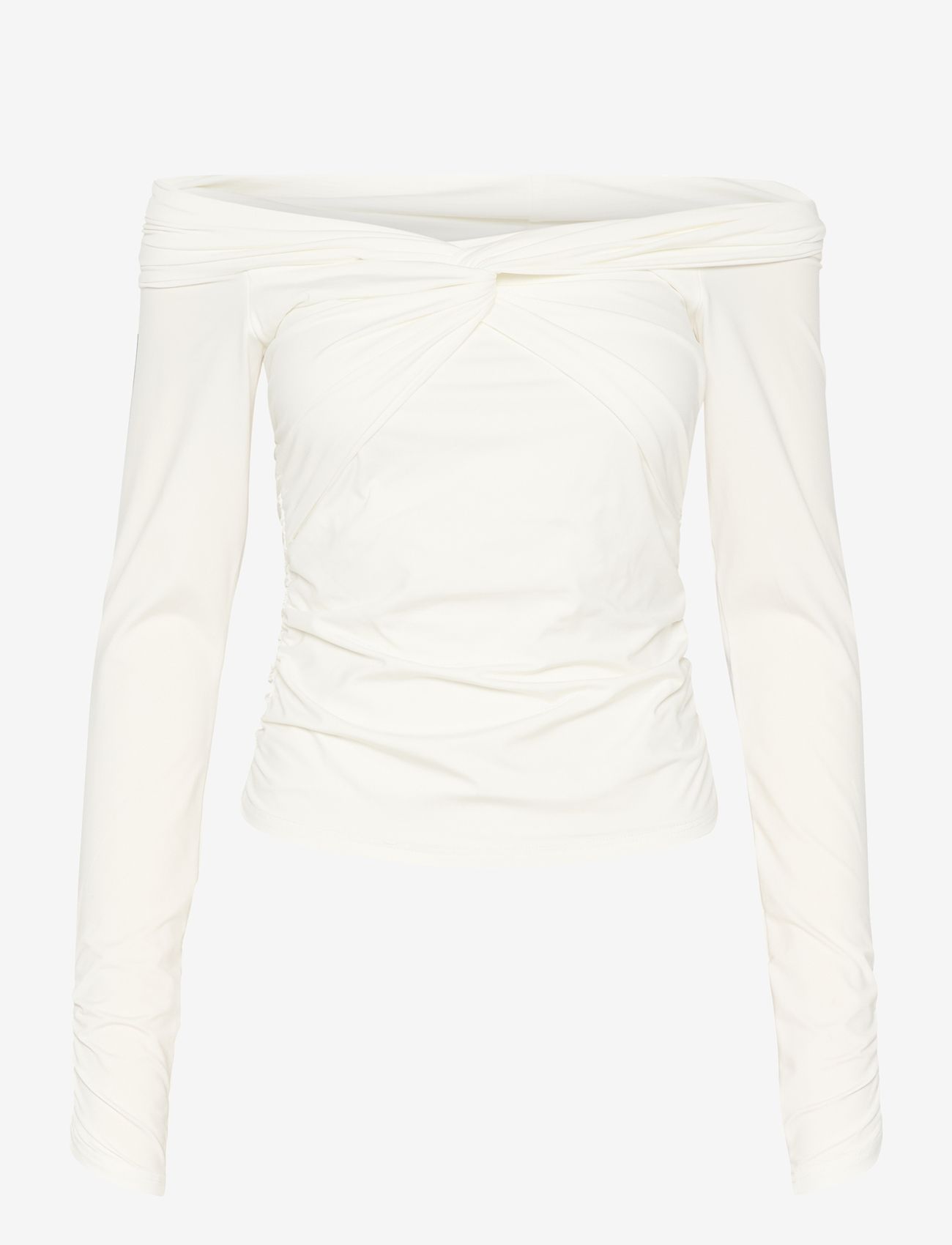 Gestuz - InaraGZ ls knot blouse - langärmlige blusen - egret - 1
