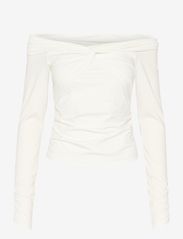 Gestuz - InaraGZ ls knot blouse - long-sleeved blouses - egret - 0