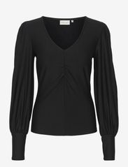 Gestuz - RifaGZ v-neck blouse NOOS - pitkähihaiset puserot - black - 0