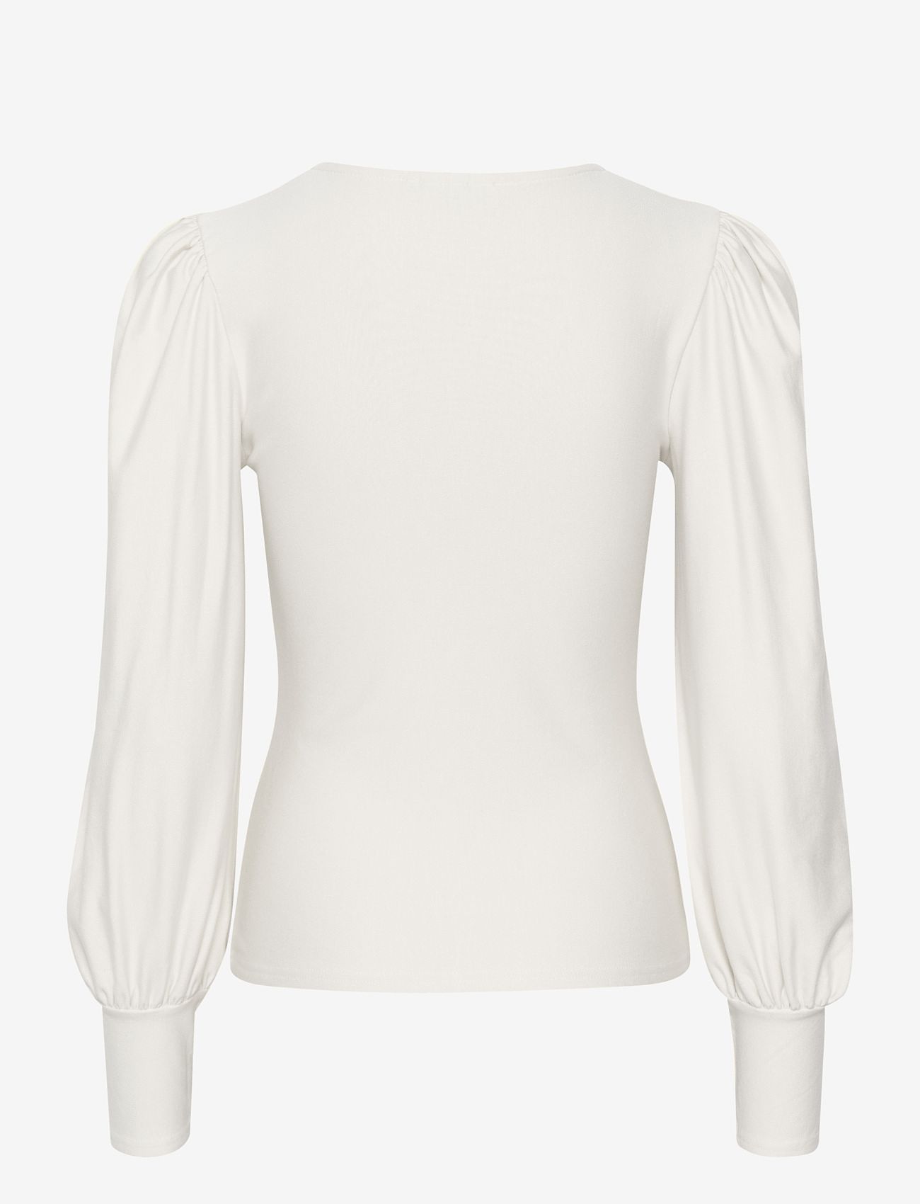 Gestuz - RifaGZ v-neck blouse - langærmede bluser - egret - 2
