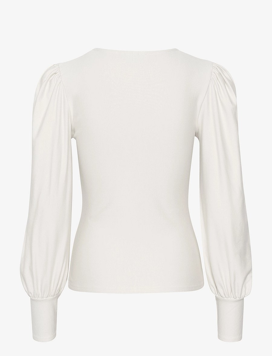 Gestuz - RifaGZ v-neck blouse NOOS - bluzki z długimi rękawami - egret - 2
