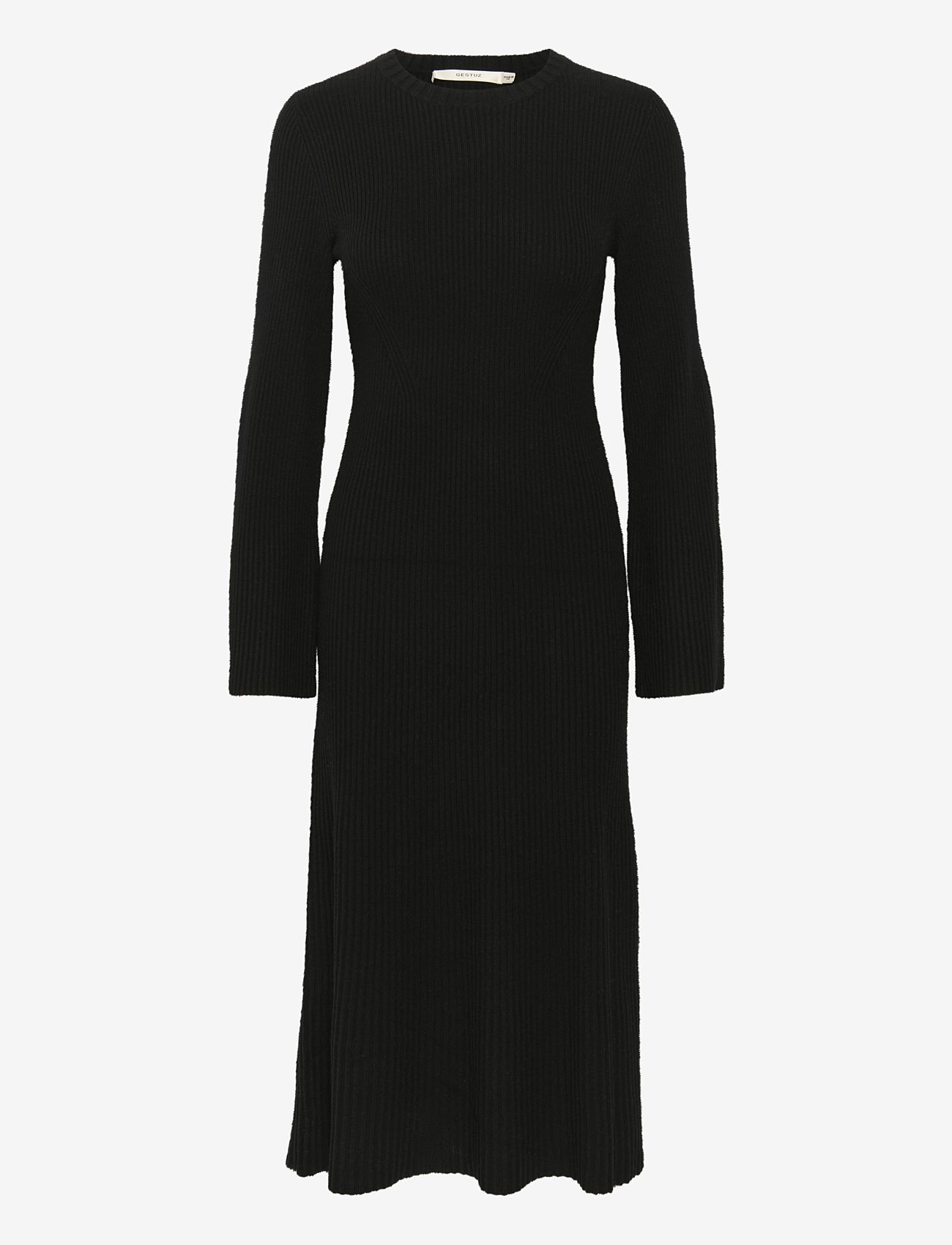 Gestuz - AntaliGZ Wool dress - kootud kleidid - black - 0
