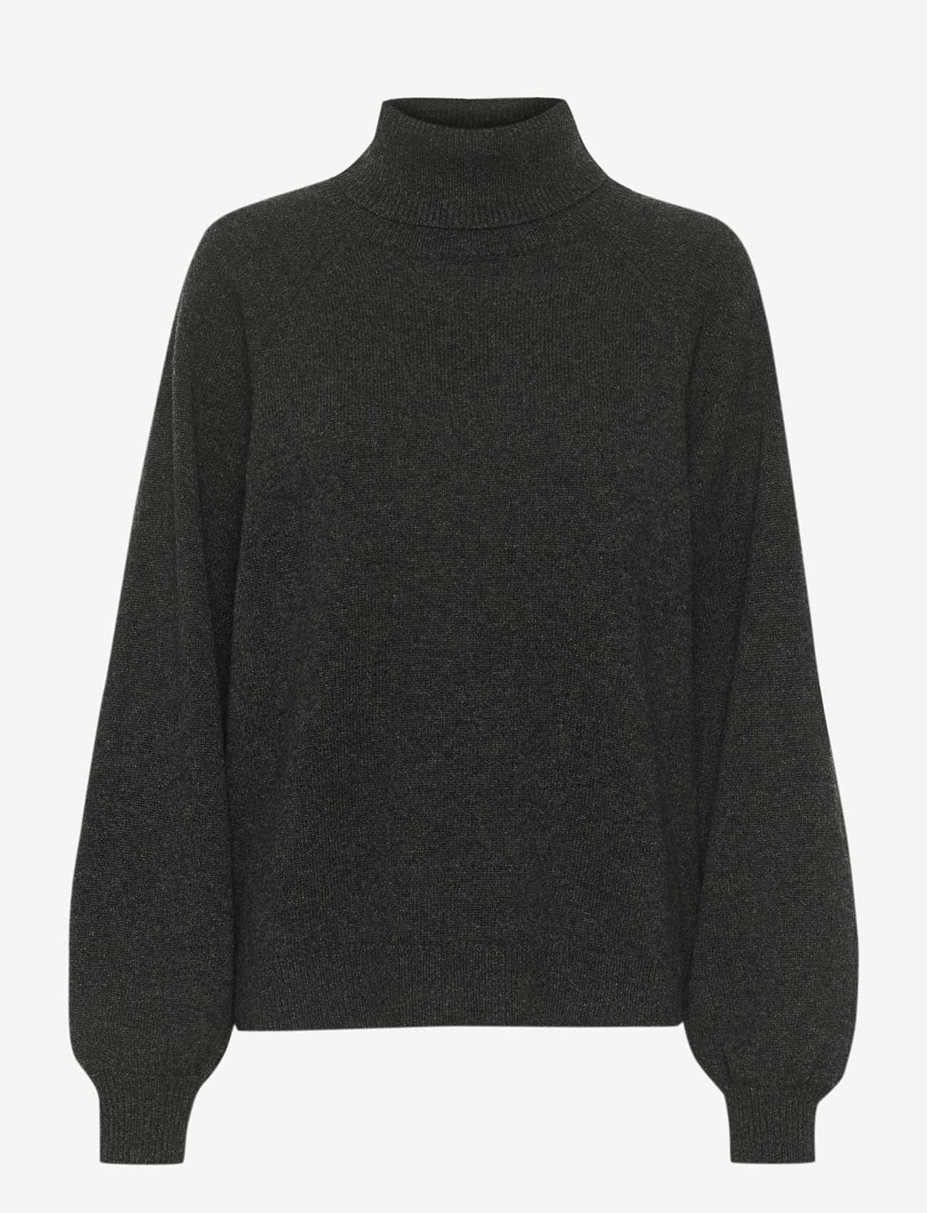 Gestuz - ManziGZ wool rollneck - efterårstøj - deep graphite melange - 0