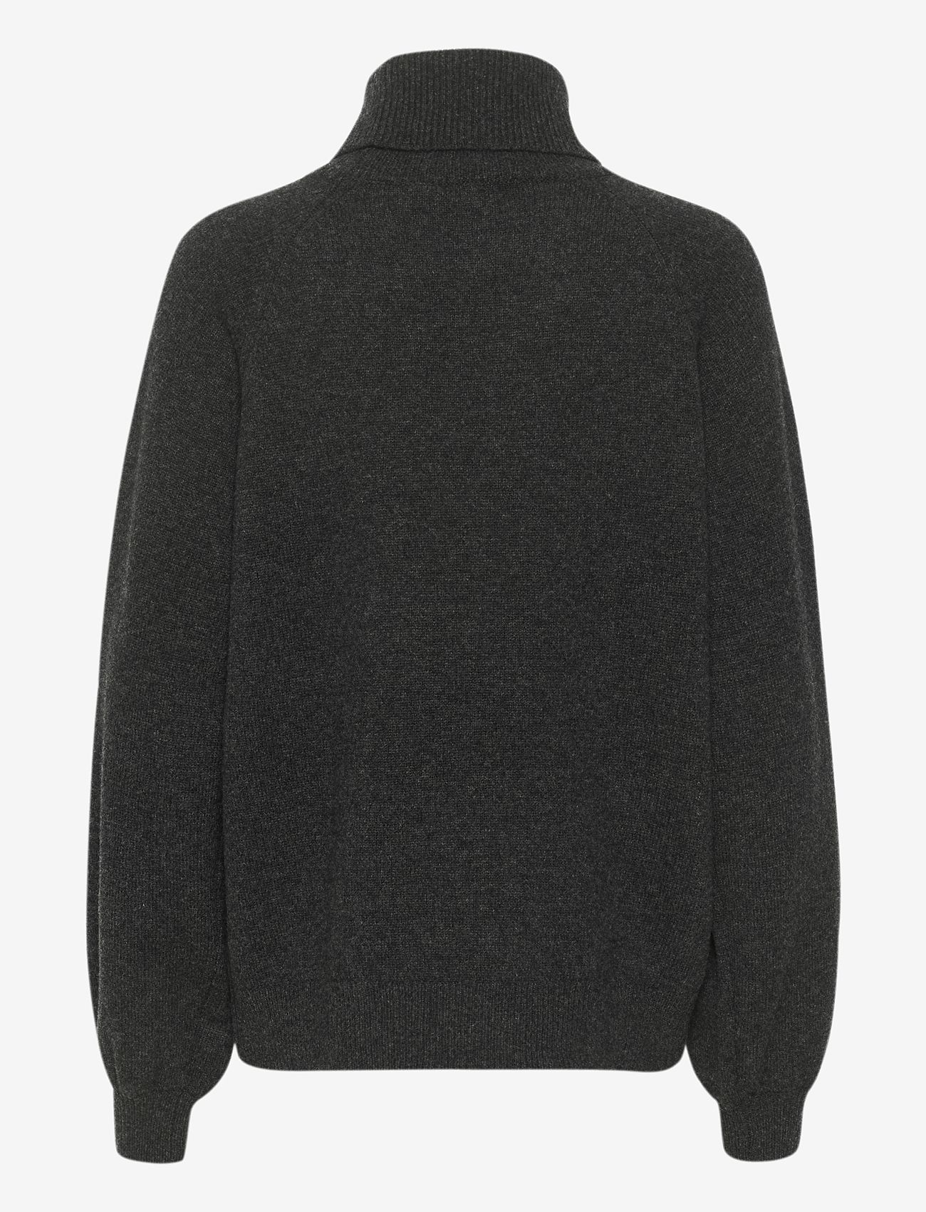 Gestuz - ManziGZ wool rollneck - efterårstøj - deep graphite melange - 1