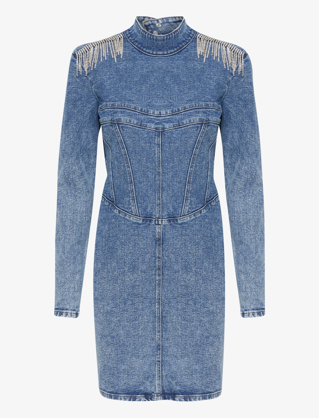Gestuz FrillyGZ short dress -  - MID BLUE WASHED / blue