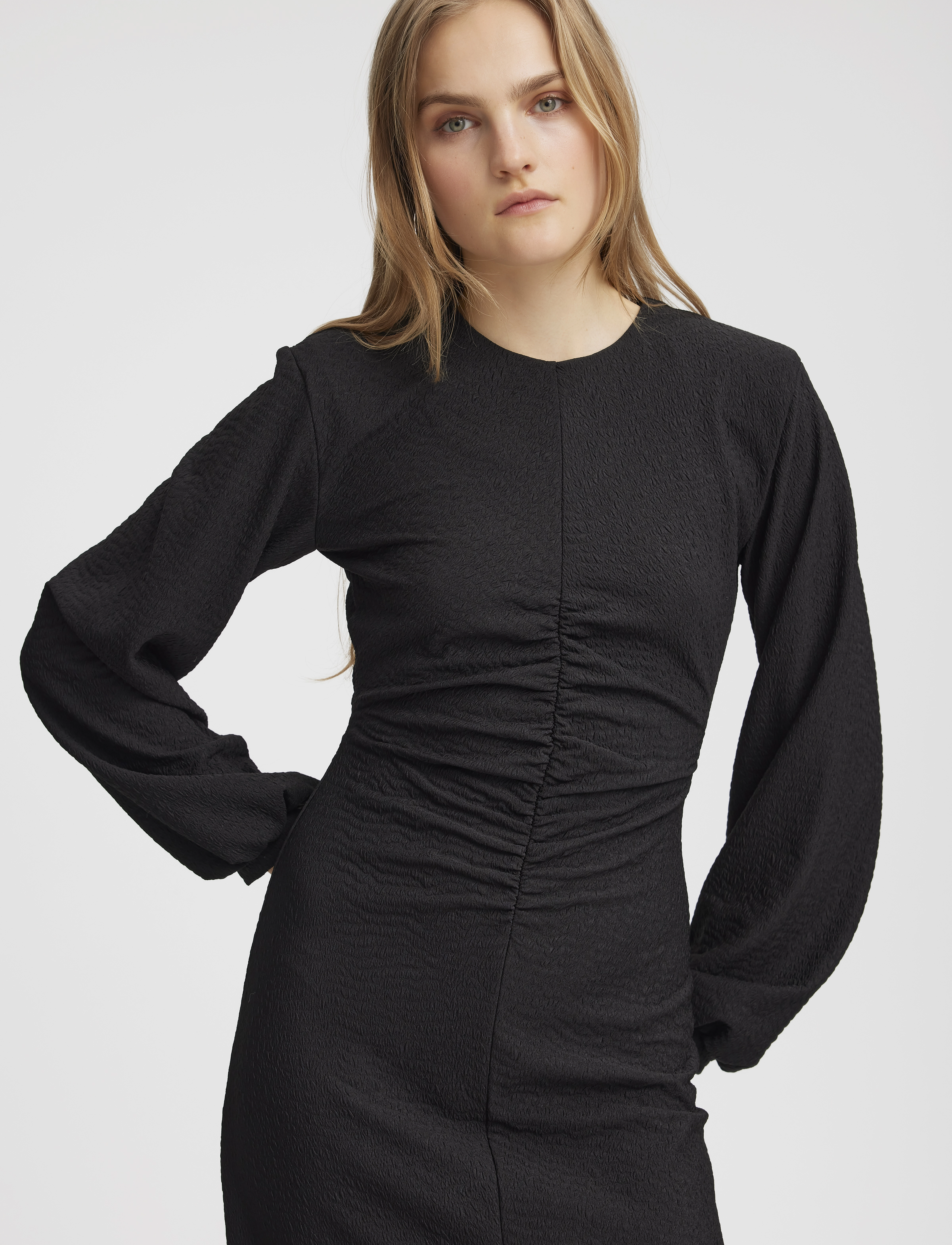 Gestuz Ailagz Long Dress, XXS, Dresses, Schwarz - Knee-length & Midi, Frauen