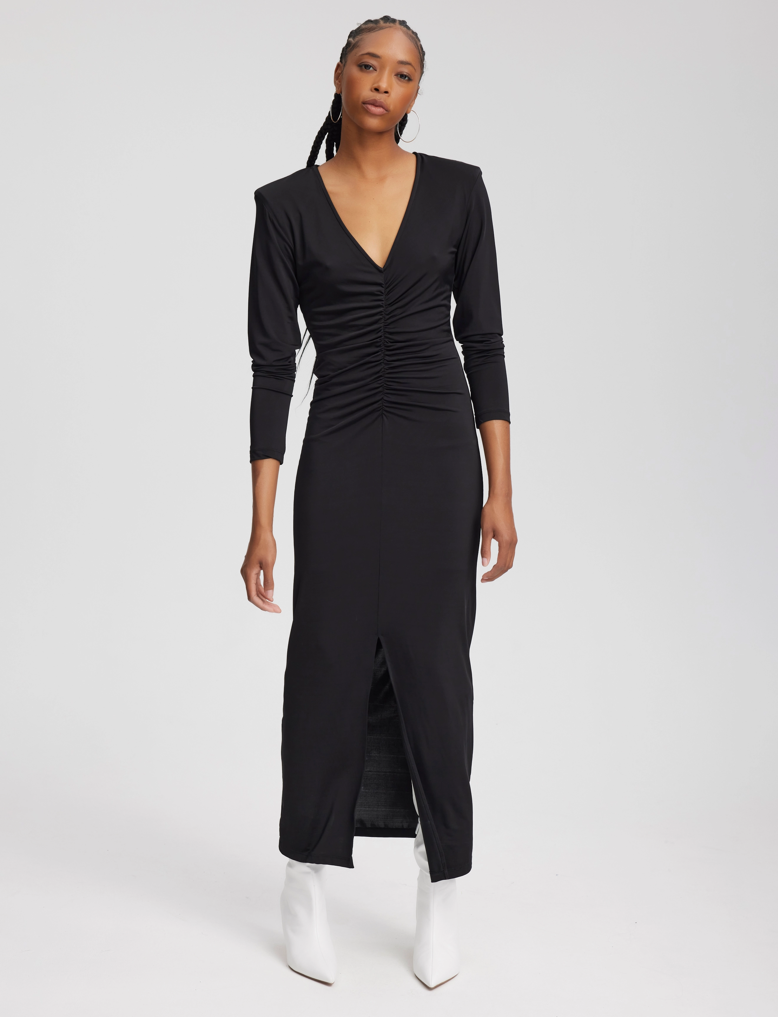 Gestuz - Oda ls long slit dress - sukienki maxi - black - 3
