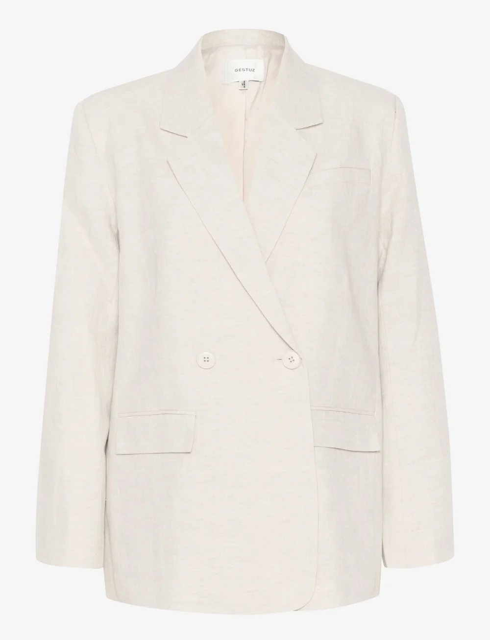Gestuz - LizaGZ linen blazer NOOS - dobbeltradede blazere - tammy light sand - 1
