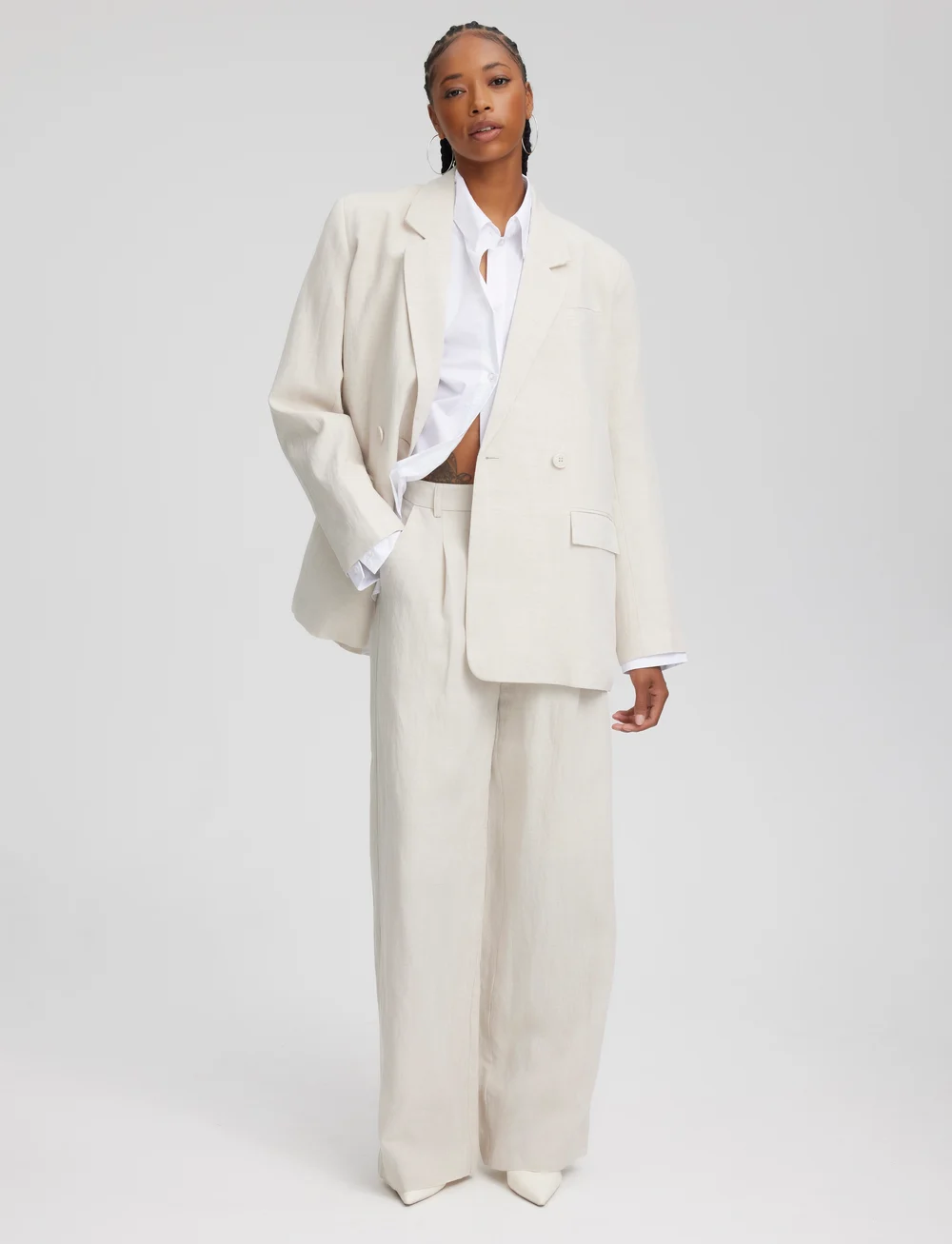 Gestuz - LizaGZ linen blazer NOOS - dobbeltradede blazere - tammy light sand - 3