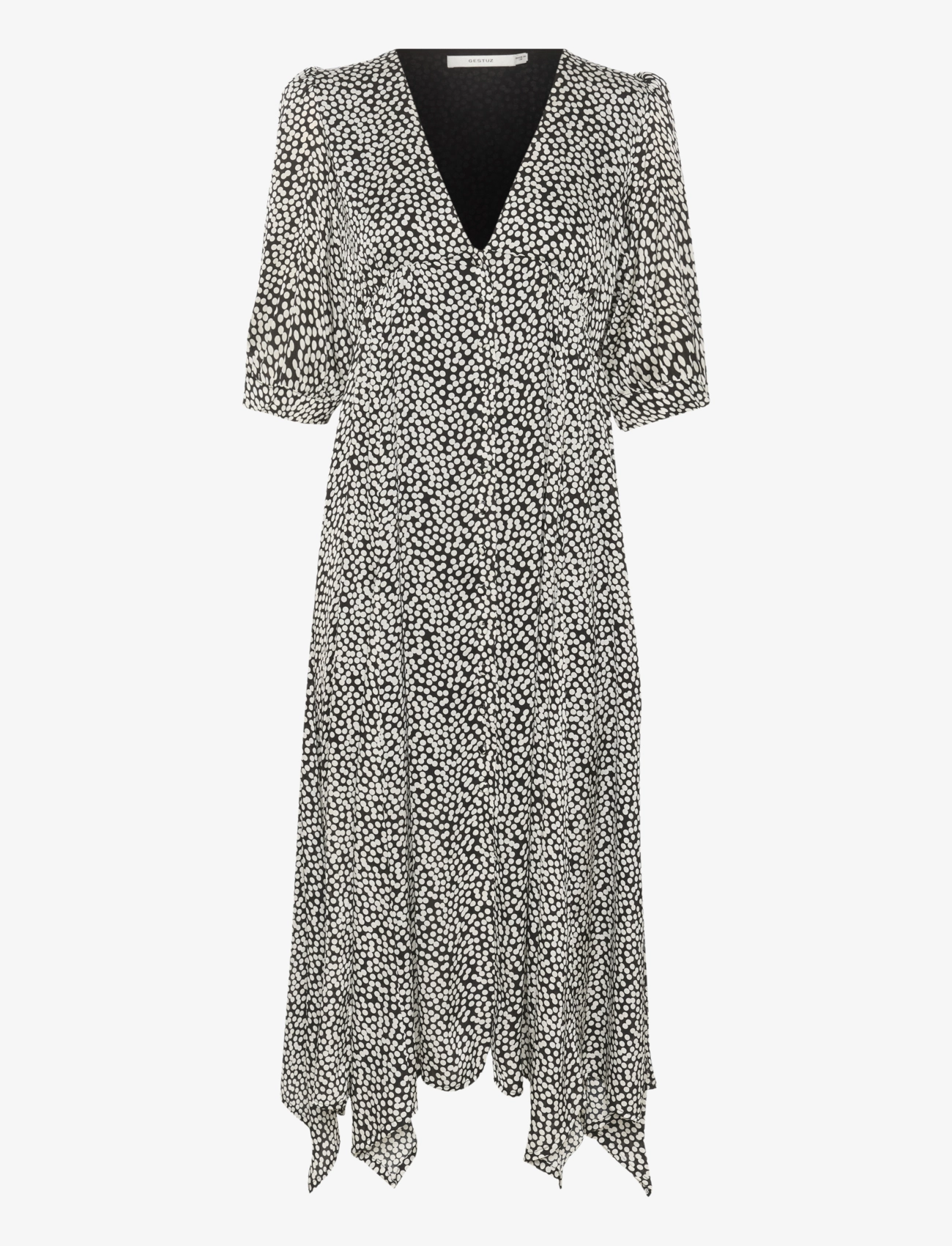 Gestuz PrikkaGZ P midi dress - Klänningar - BLACKNWHITE DOT / black