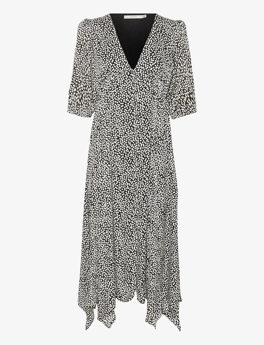 Gestuz - PrikkaGZ P midi dress - midi kjoler - blacknwhite dot - 1