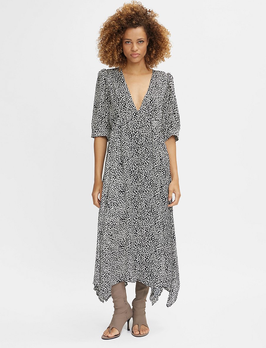 Gestuz - PrikkaGZ P midi dress - midi kjoler - blacknwhite dot - 0