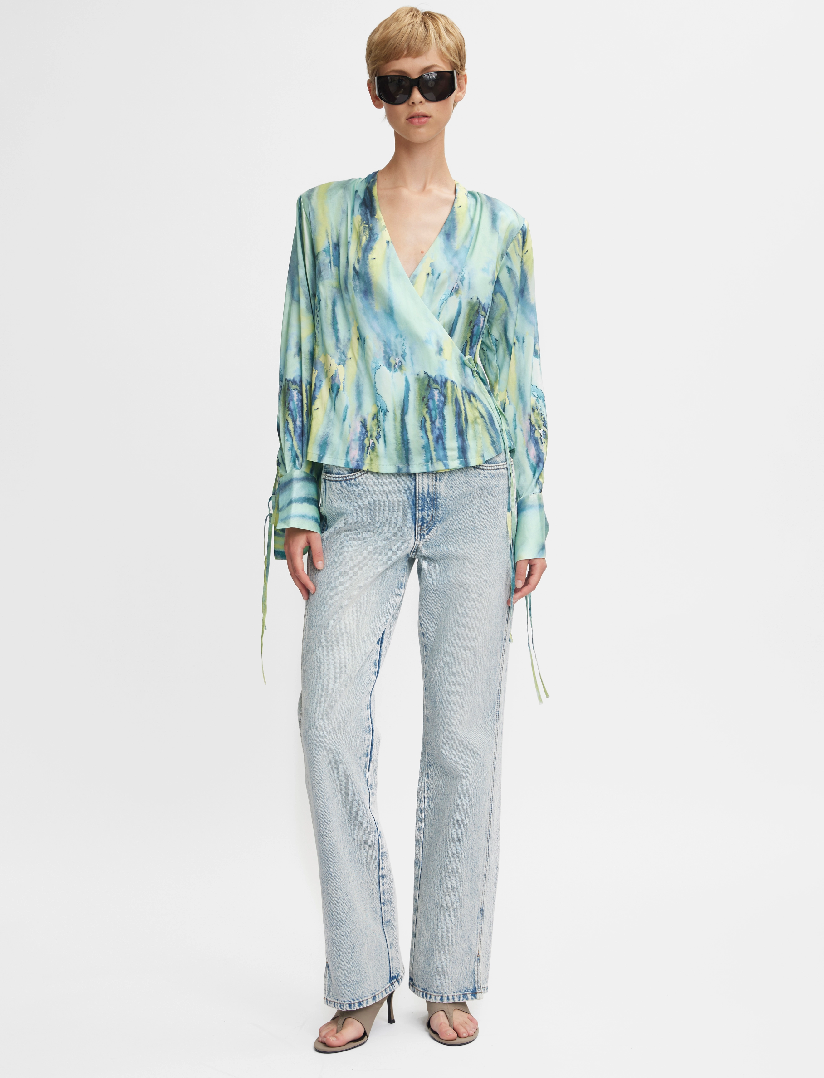 Gestuz Walerygz P Wrap Blouse, 32, Multi/patterned, Bluser > Langærmede, Dame
