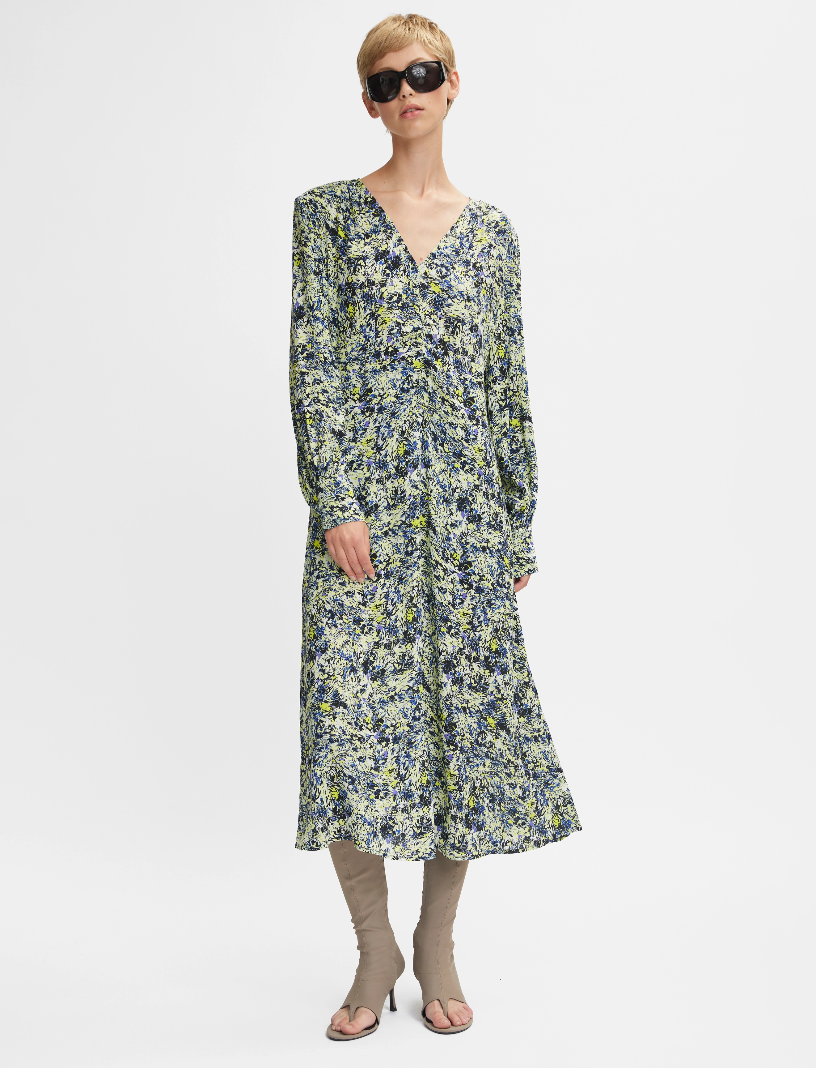 Gestuz Jillygz P Midi Dress, 38, Green, Kjoler > Knælange Og Midi, Dame