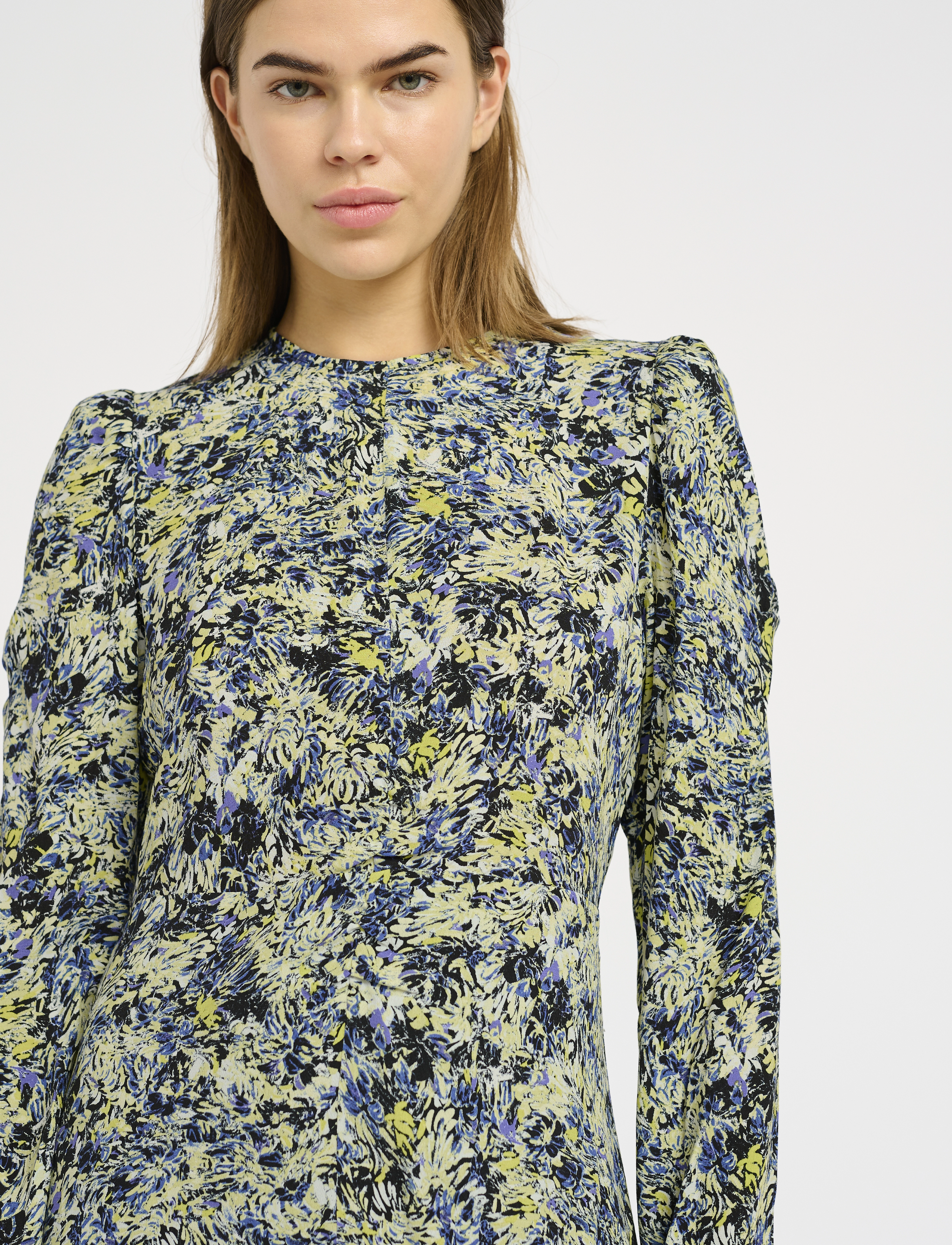 Gestuz JillyGZ P short dress - Kurze Kleider - GREEN FLORAL MULTI / green