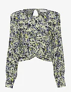JillyGZ P blouse - GREEN FLORAL MULTI