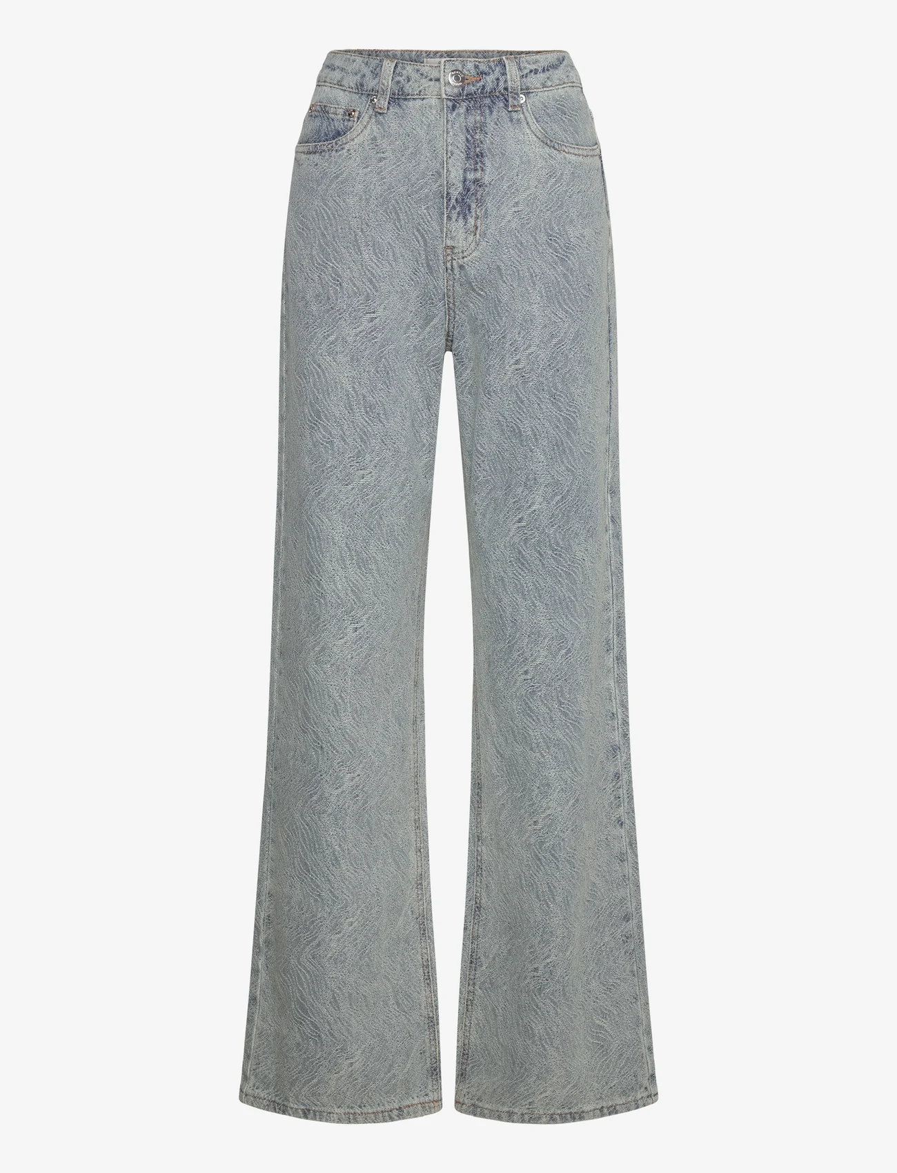 Gestuz - GiannaGZ HW wide jeans - džinsa bikses ar platām starām - blue/white marble - 0