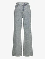 GiannaGZ HW wide jeans - BLUE/WHITE MARBLE