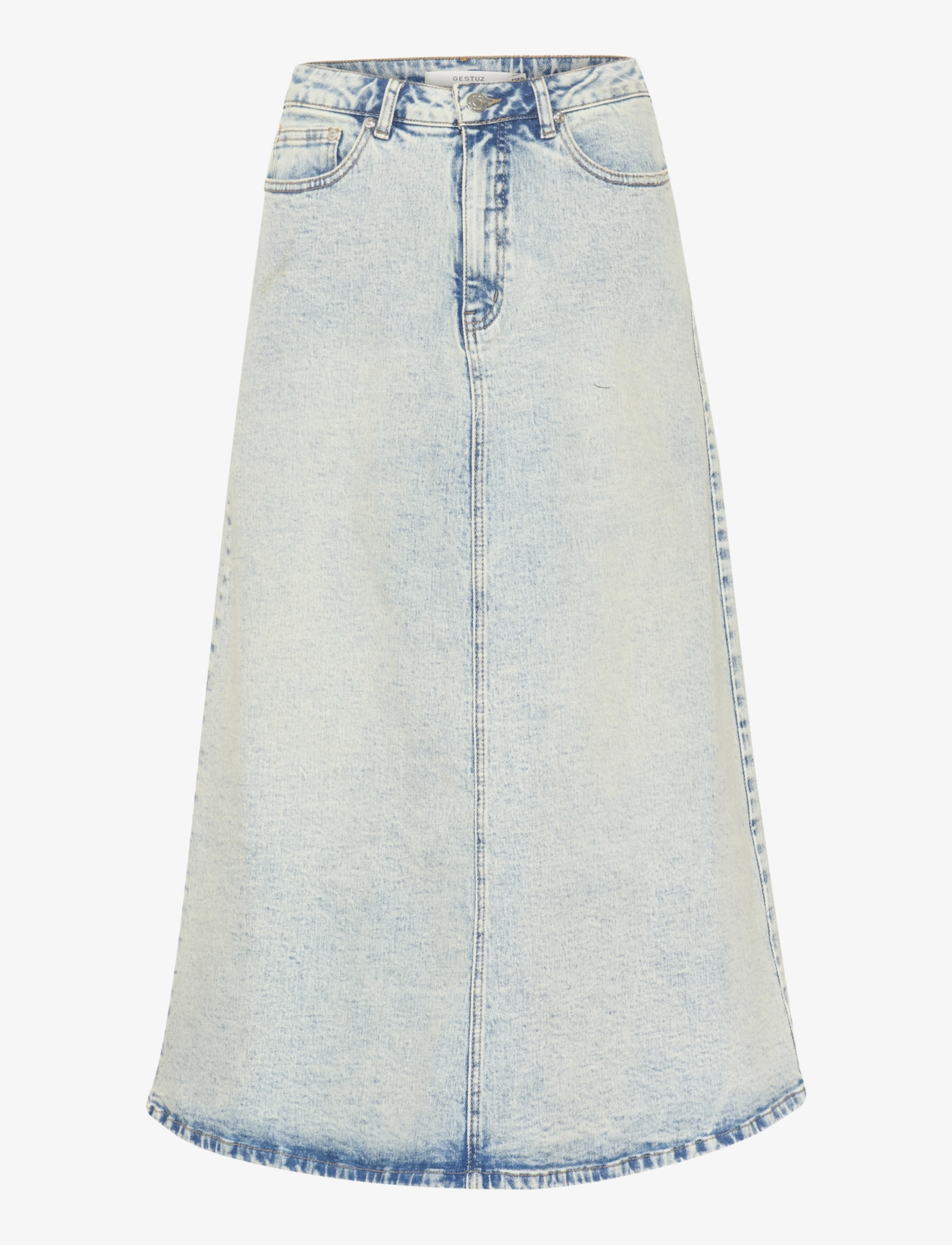 Gestuz ManulaGZ HW midi skirt - Transitional Layering - LIGHT BLUE ACID WASH / blue
