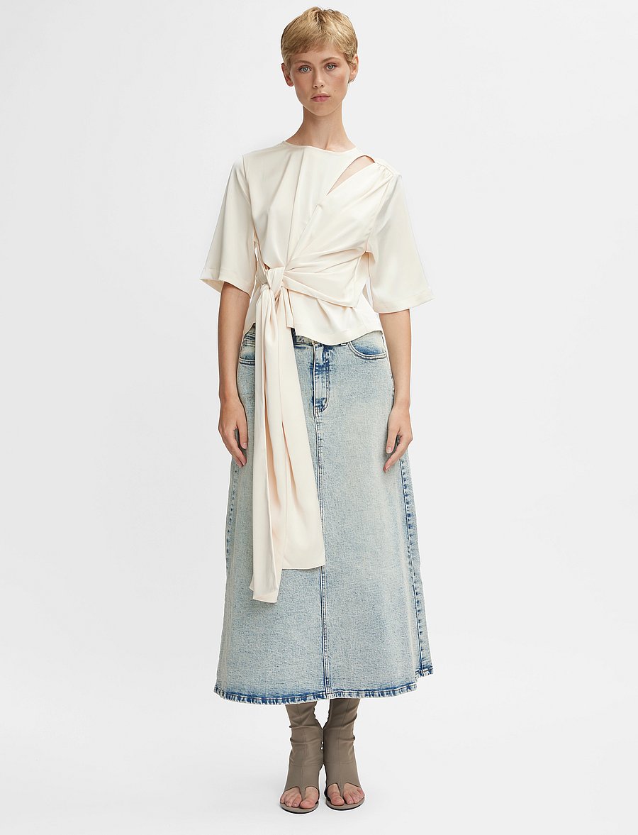 Gestuz - ManulaGZ HW midi skirt - jeanskjolar - light blue acid wash - 0