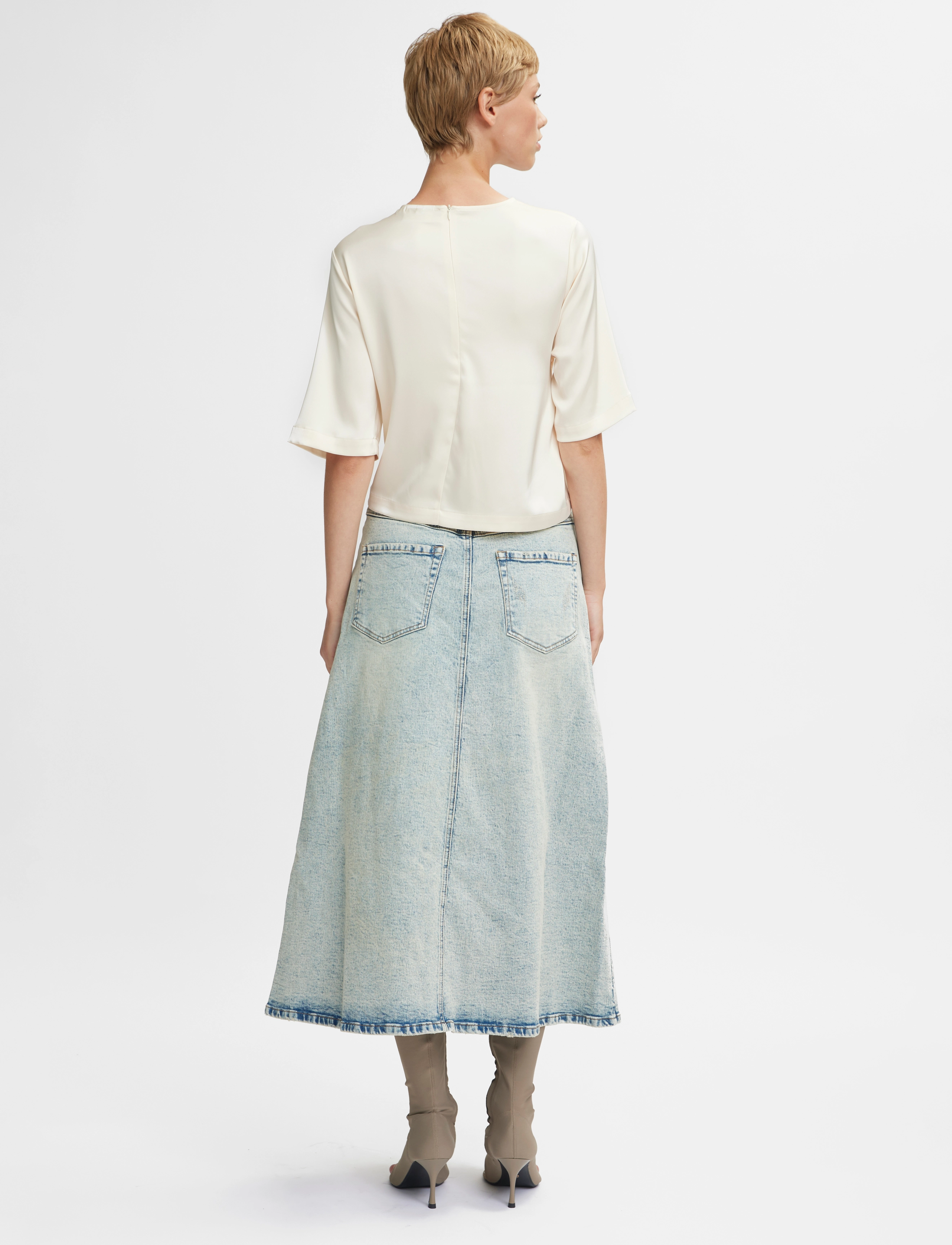 Gestuz - ManulaGZ HW midi skirt - teksaseelikud - light blue acid wash - 3