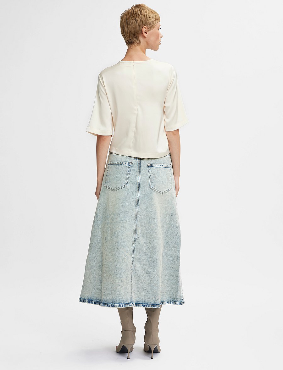 Gestuz - ManulaGZ HW midi skirt - jeanskjolar - light blue acid wash - 3