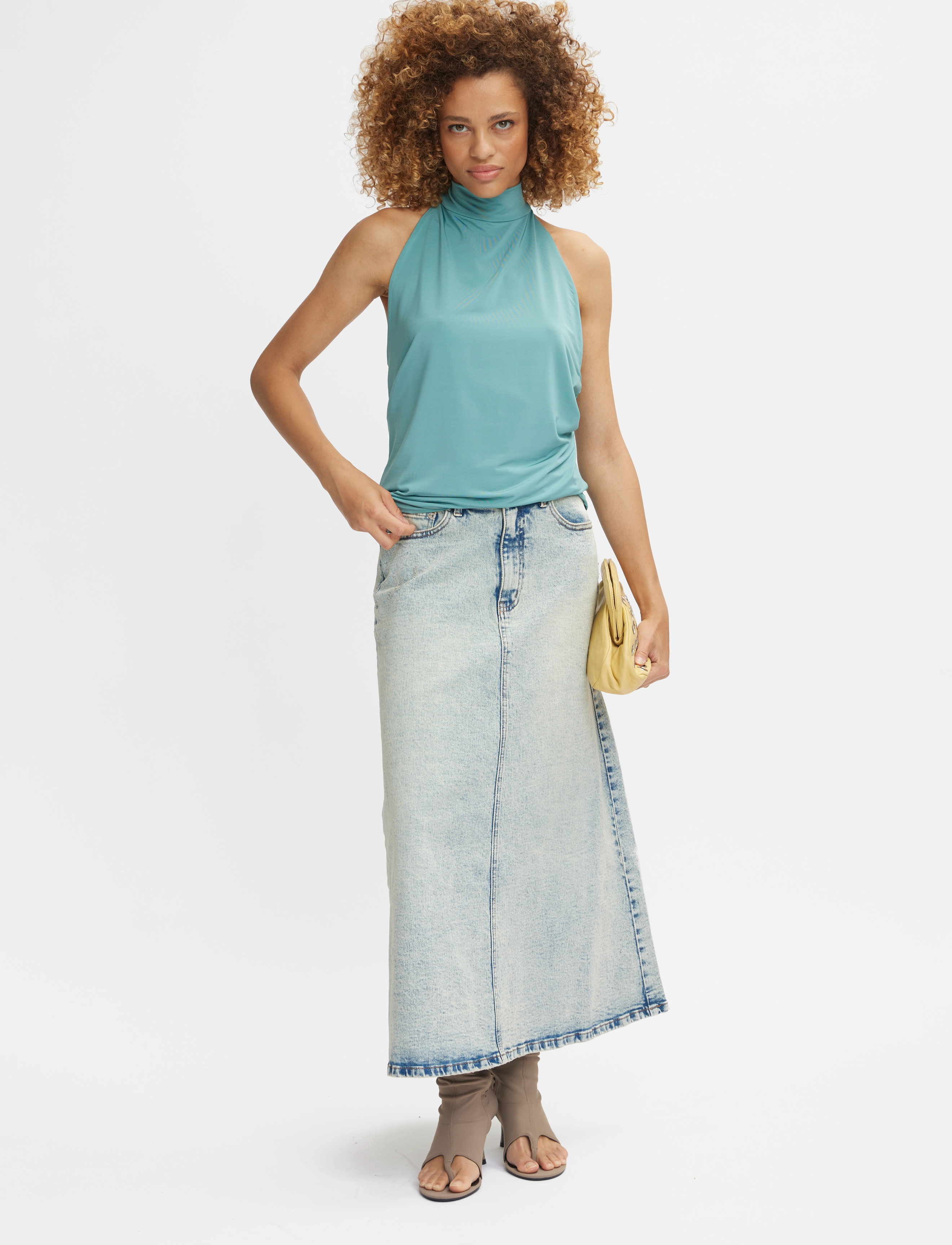 Gestuz - ManulaGZ HW midi skirt - teksaseelikud - light blue acid wash - 4