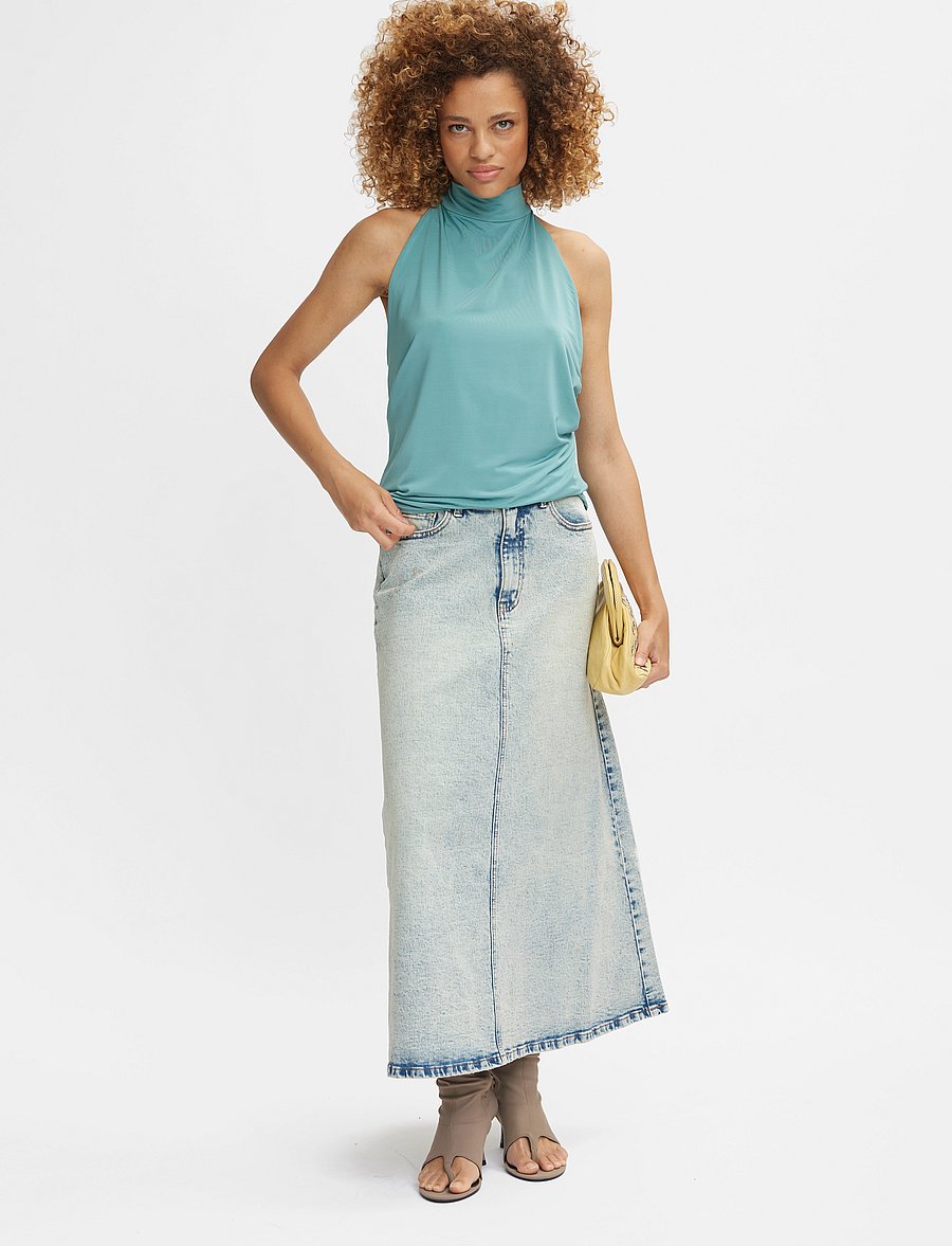 Gestuz - ManulaGZ HW midi skirt - jeanskjolar - light blue acid wash - 4
