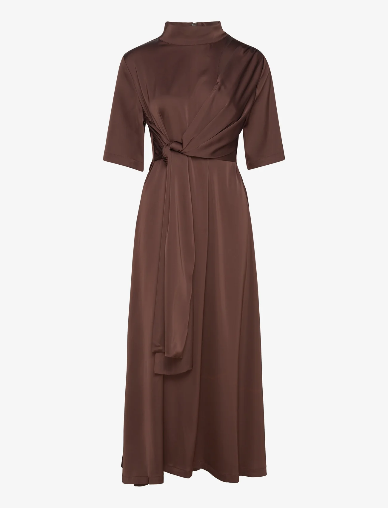 Gestuz - HarperGZ knot long dress - vakarėlių drabužiai išparduotuvių kainomis - dark brown - 0