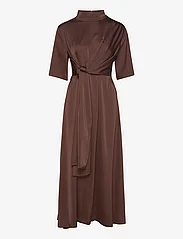 Gestuz - HarperGZ knot long dress - party dresses - dark brown - 1