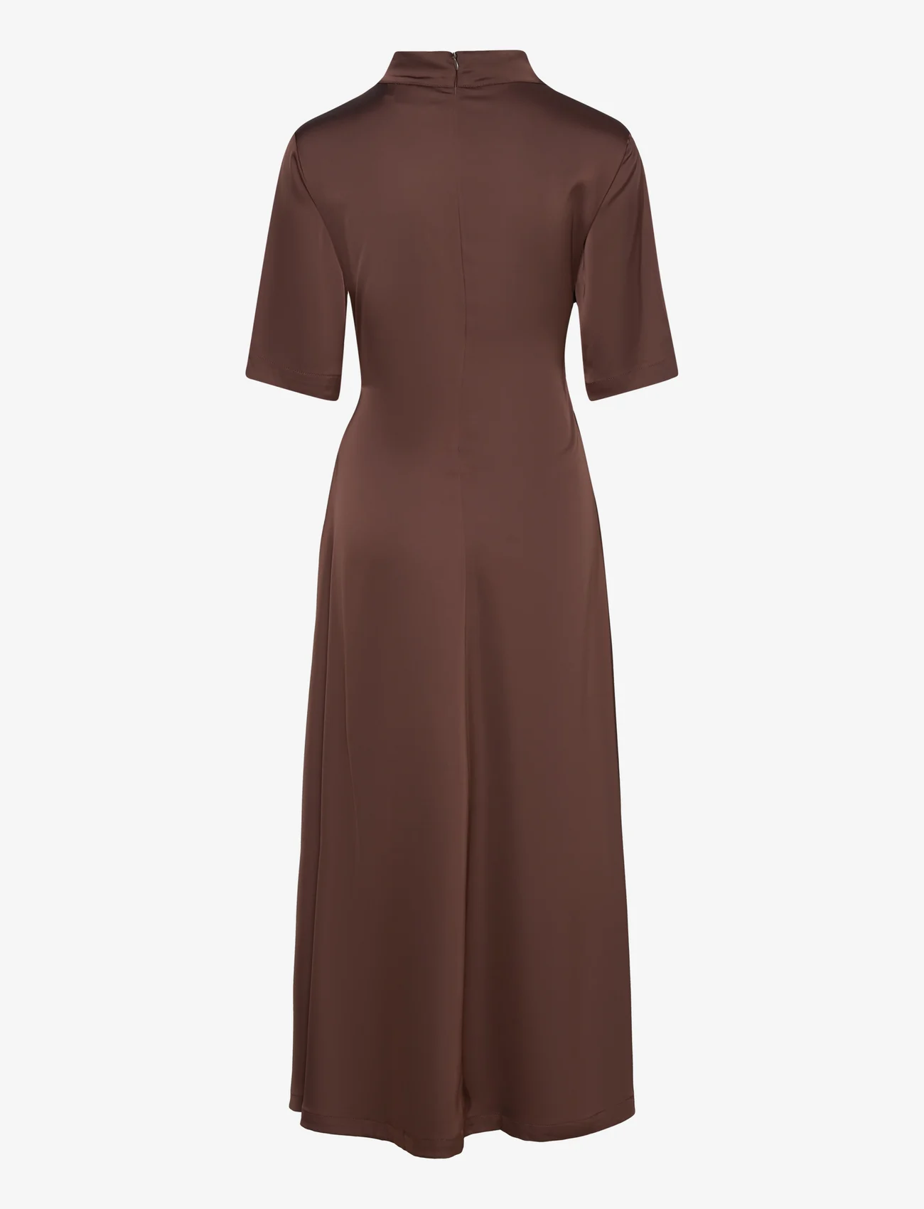 Gestuz - HarperGZ knot long dress - party wear at outlet prices - dark brown - 1