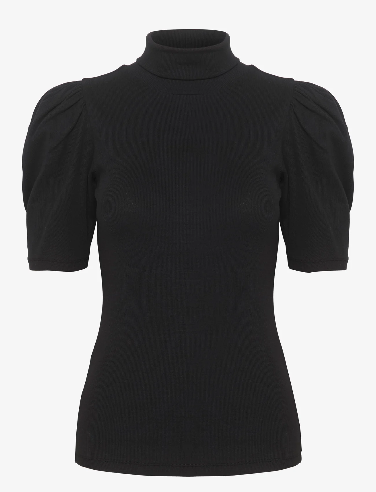 Gestuz - DrewGZ ss puff blouse - short-sleeved blouses - black - 0