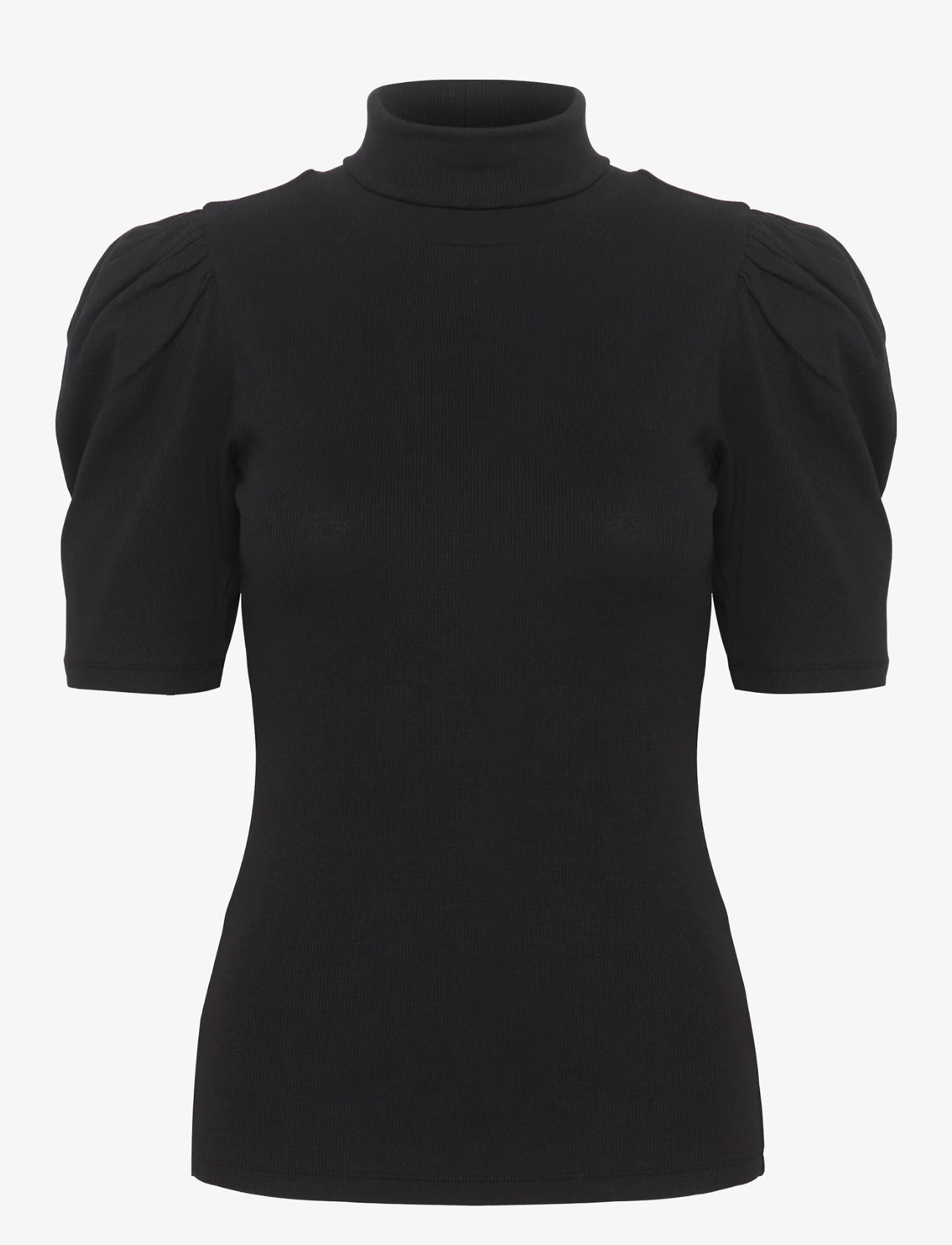 Gestuz - DrewGZ ss puff blouse - short-sleeved blouses - black - 1