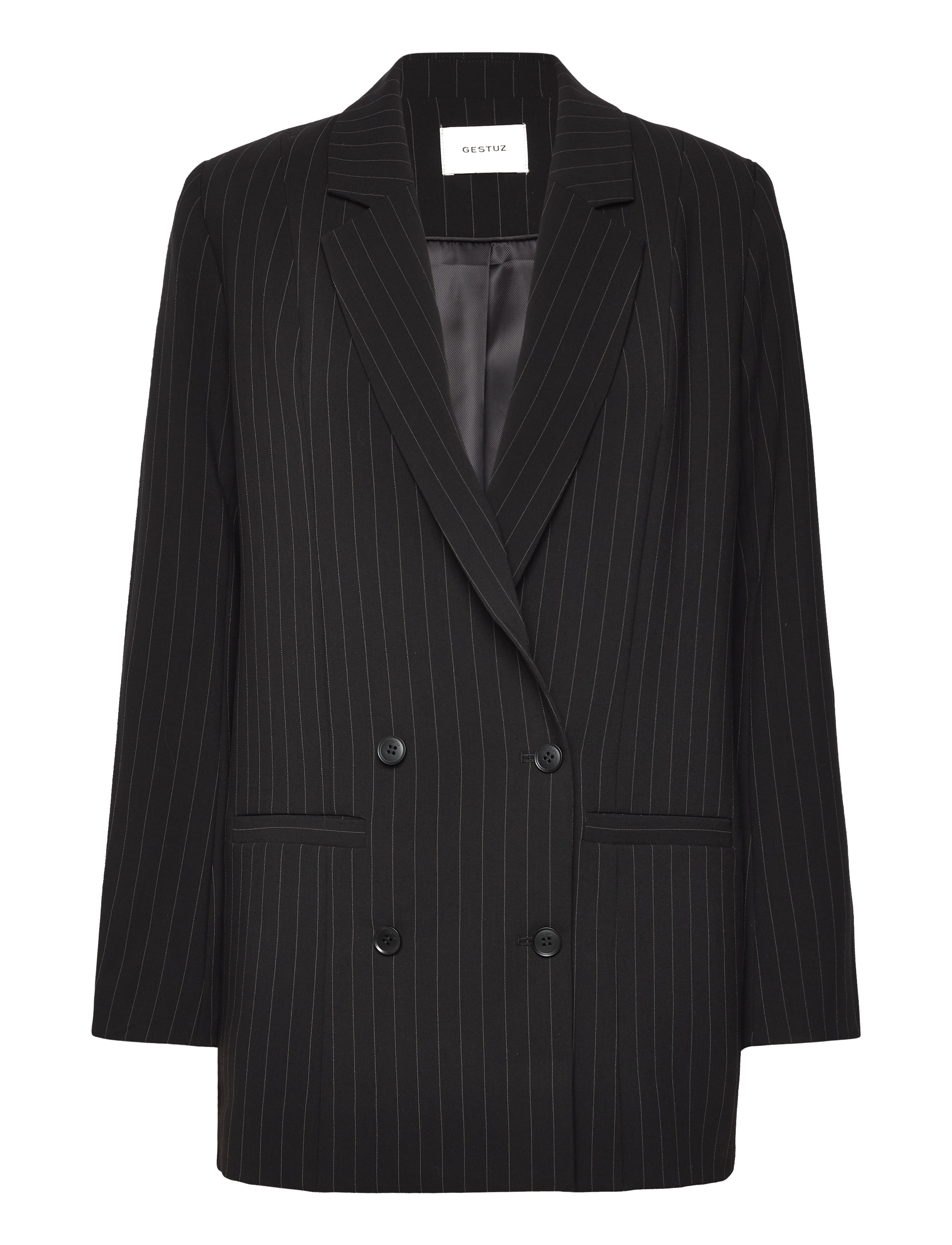 Gestuz JoelleGZ pinstripe blazer NOOS - Tøj - BLACK PINSTRIPE / black
