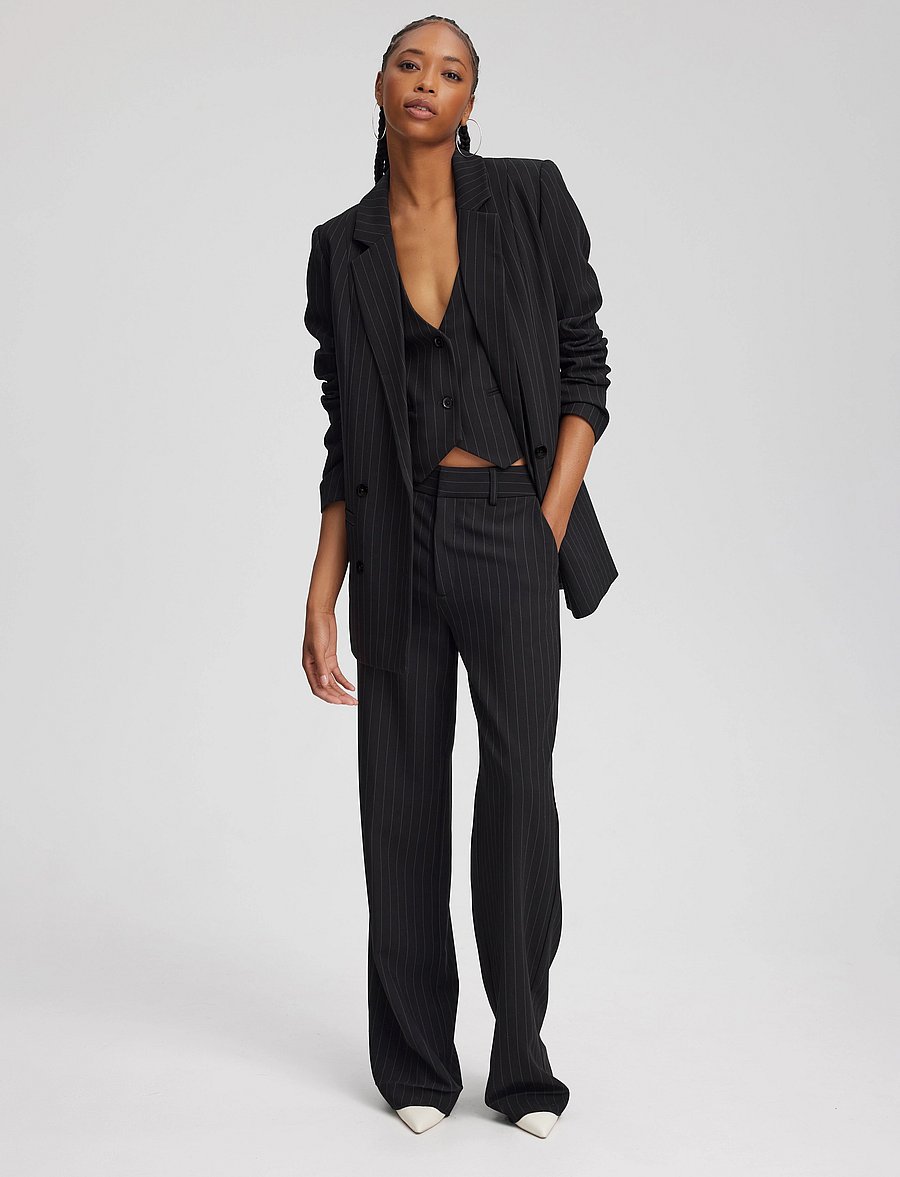 Gestuz - JoelleGZ pinstripe blazer NOOS - zweireihige blazer - black pinstripe - 3
