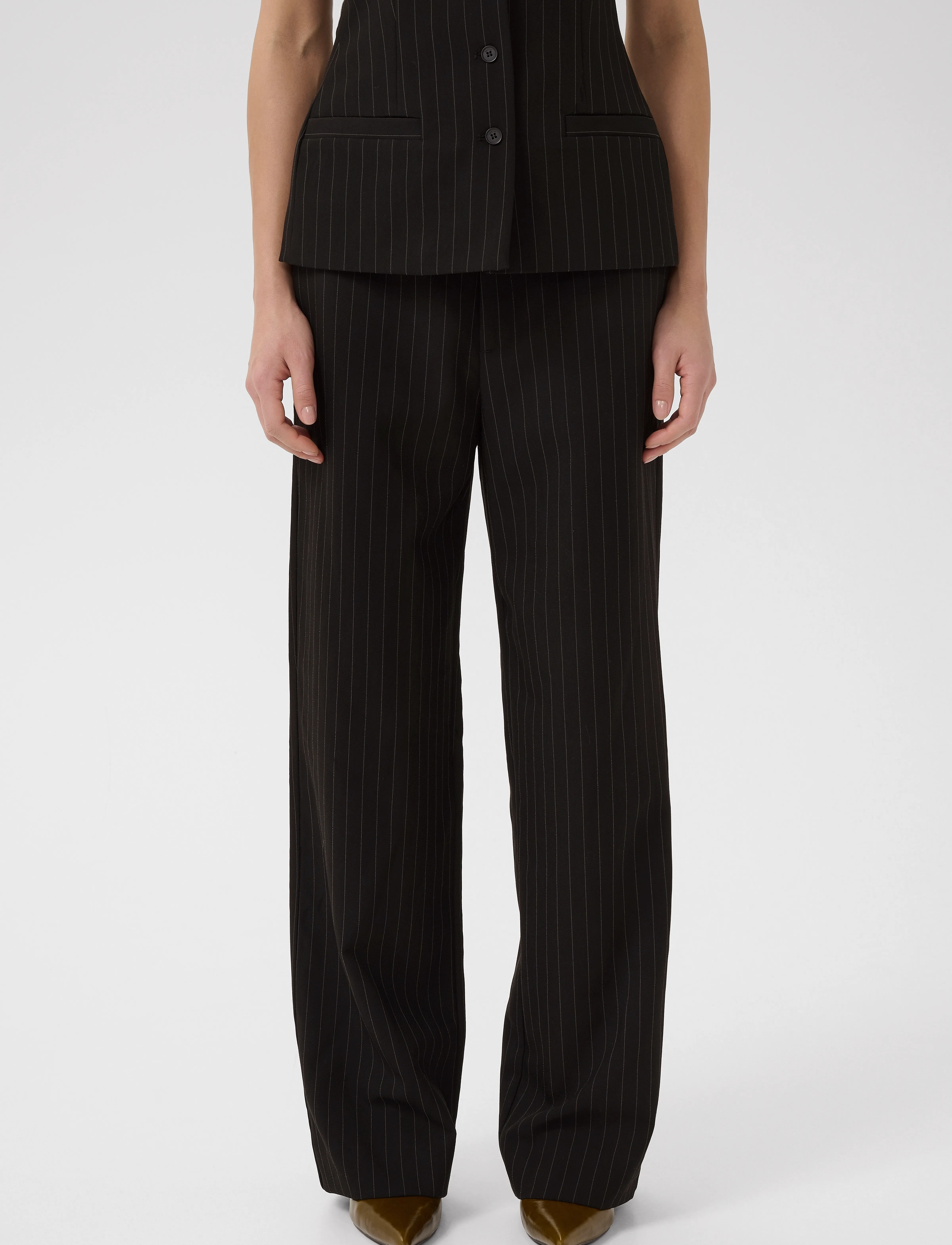 Gestuz Joellegz Pinstripe Mw Pants Noos, 36, Trousers, Schwarz - Suitpants, Frauen
